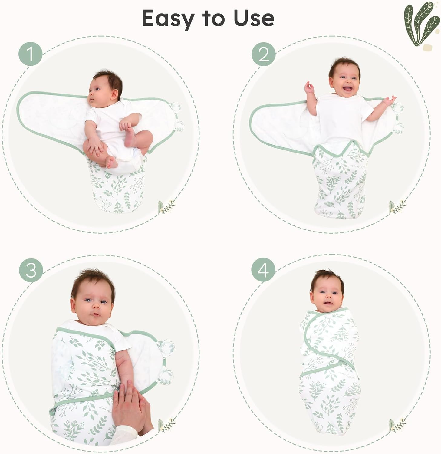 Yoofoss Baby Swaddles for Newborns 100% Cotton, Adjustable Swaddle 0-3 Months 3 Pack Newborn Swaddle Sack, Breathable Soft image number 6