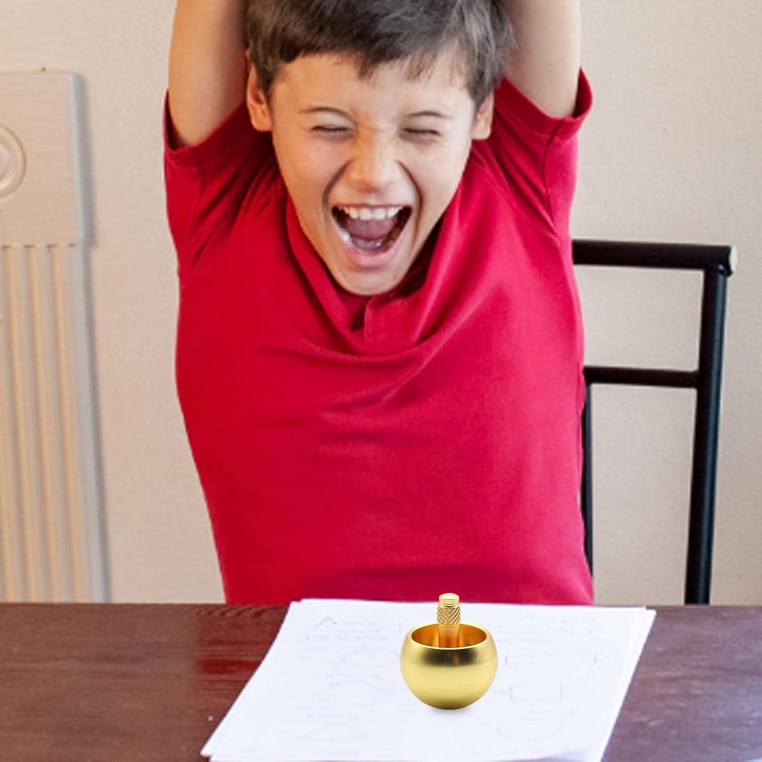 Kids Top - Stainless Steel Precision Gyroscope Toy with Smooth,Compact Desktop Spinner Top Plaything for Home, image number 5