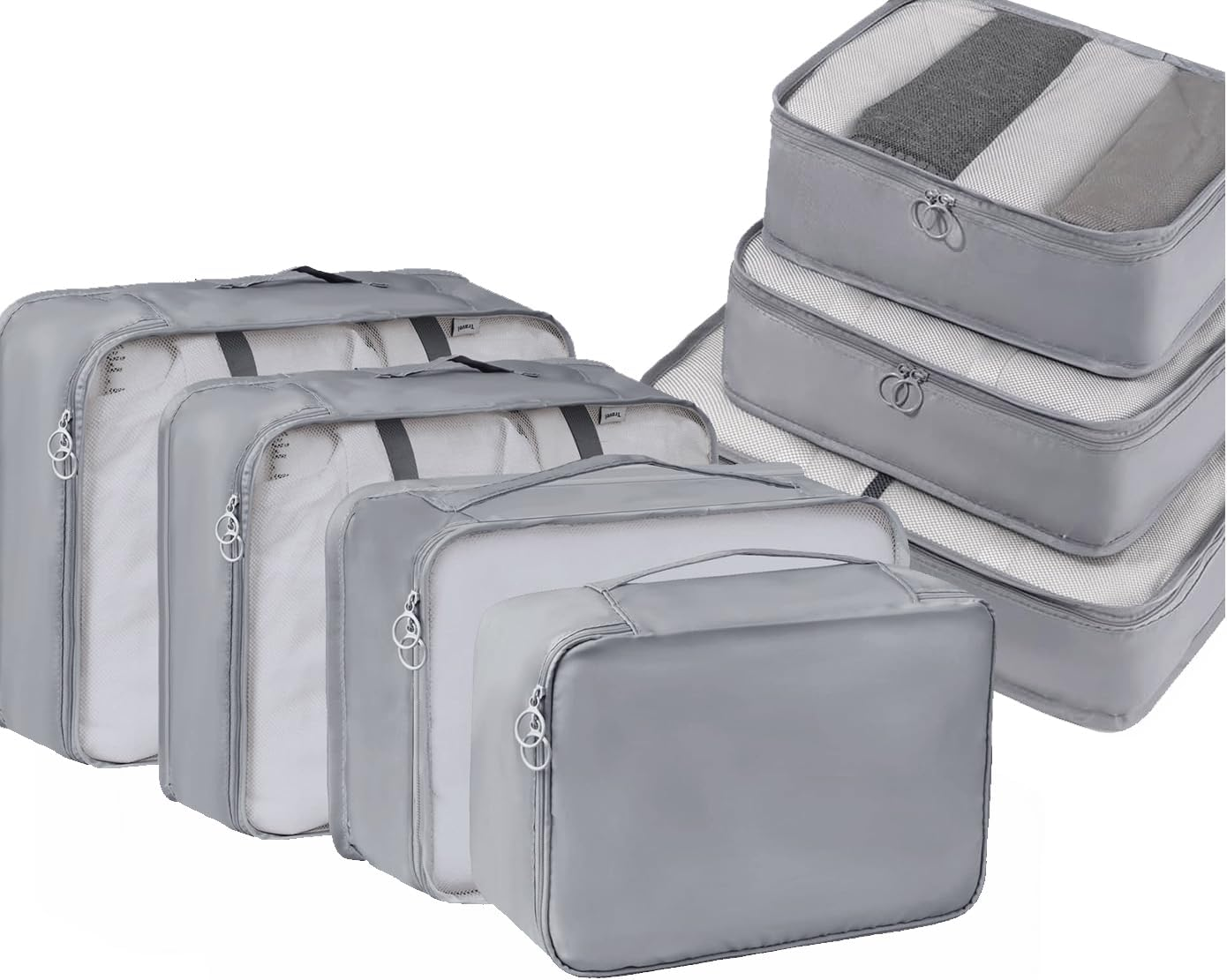 Packing Cubes, 7 Set Travel Packing Bags, Suitcase Organisers for Clothes, Travel Cubes Storage Bag Luggage Accessories (Black, Packing Cubes + Underware Bag)