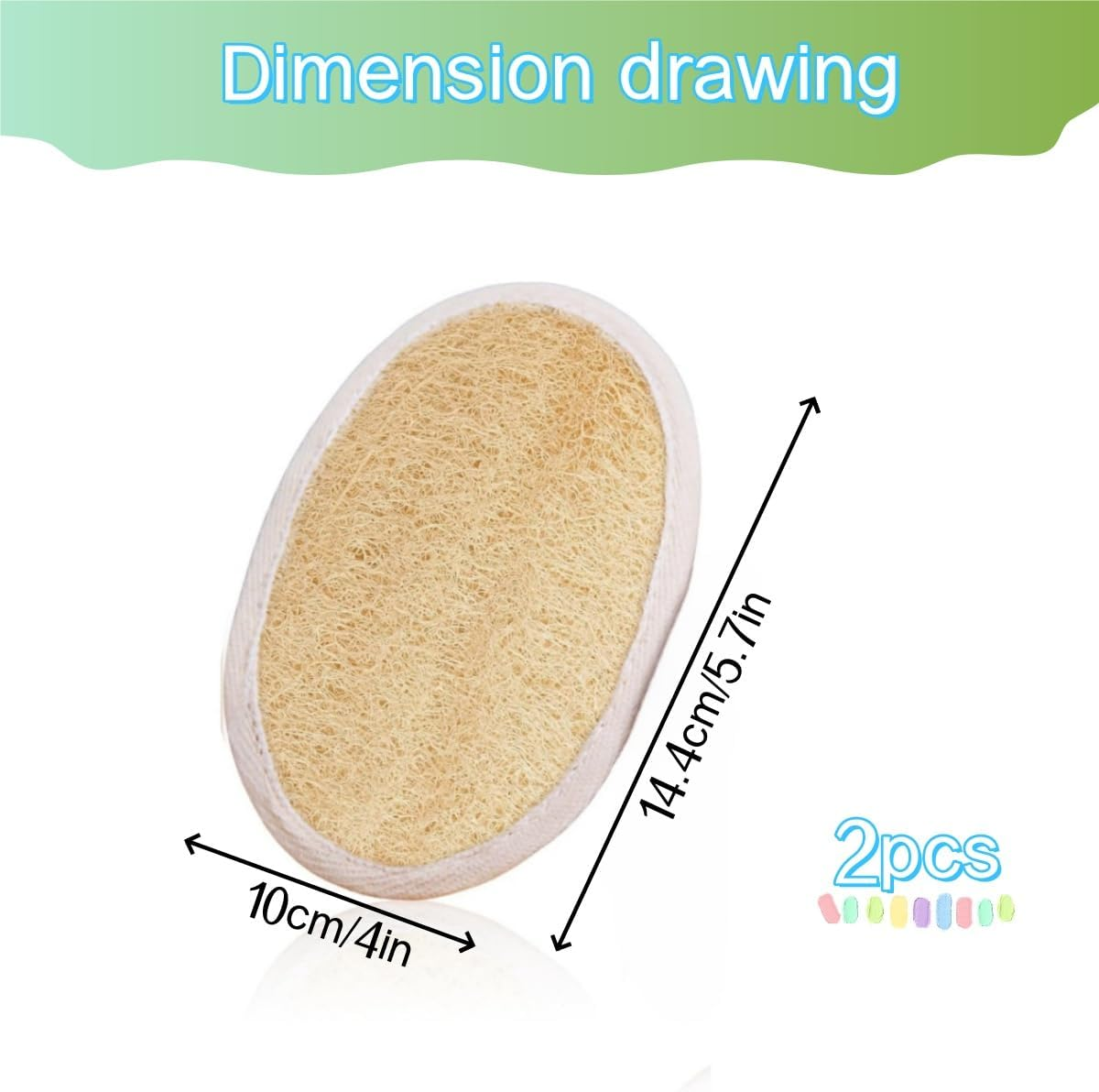 2 PCS Vegan Exfoliating Loofah Sponge Pads,Natural Loofah Pad Exfoliating Body Scrubber,Durable Gentle Terry Towel Cloth,Clean Your Body Face & Back While an Washcloth Removes Oils image number 1