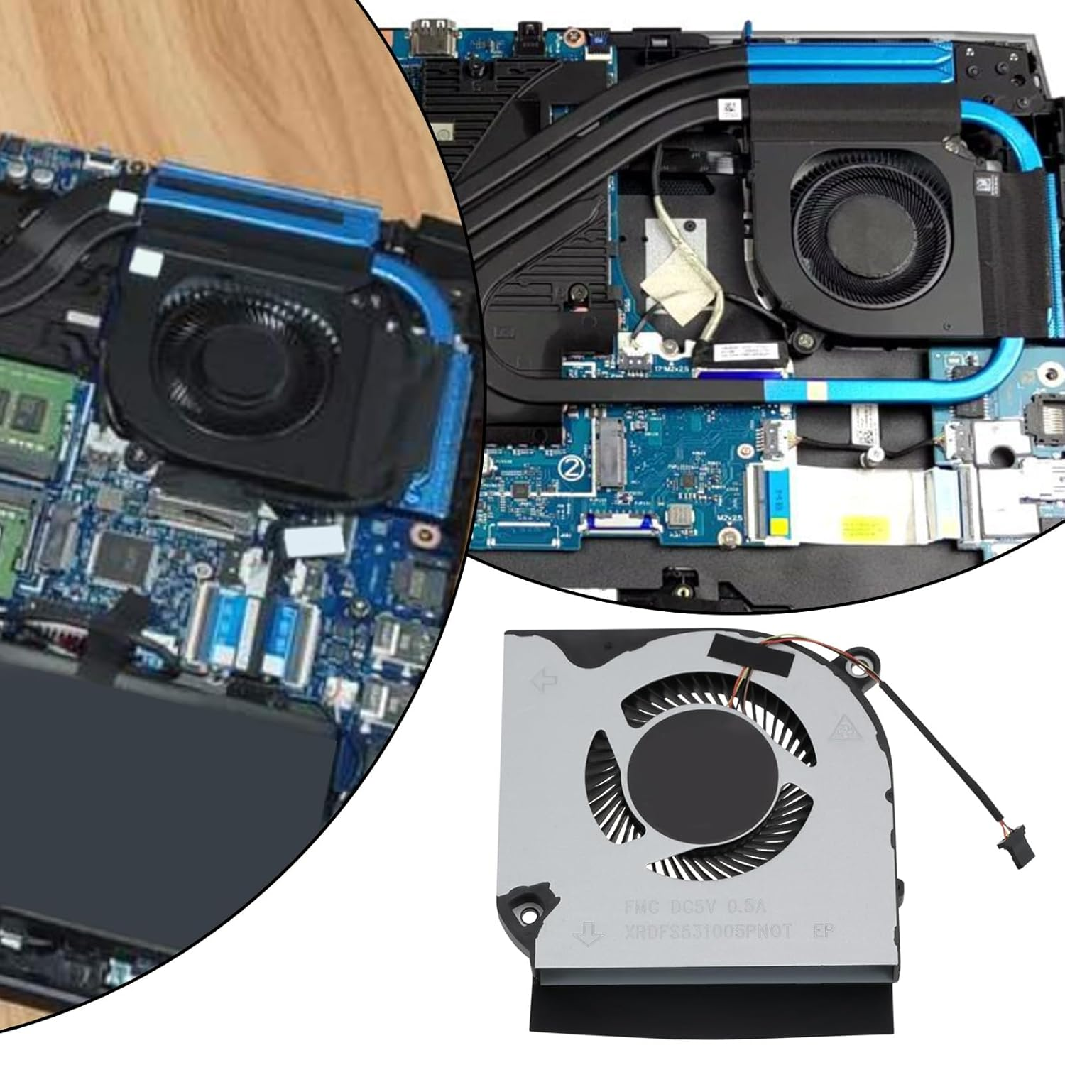 SING F LTD Laptop GPU Cooling Fan 4-Pin GPU Cooling Fan Compatible with Acer Nitro 5 AN517-41 AN517-52 AN515-55 AN515-56 AN515-57 GPU Fan, DC28000QEF0 image number 2
