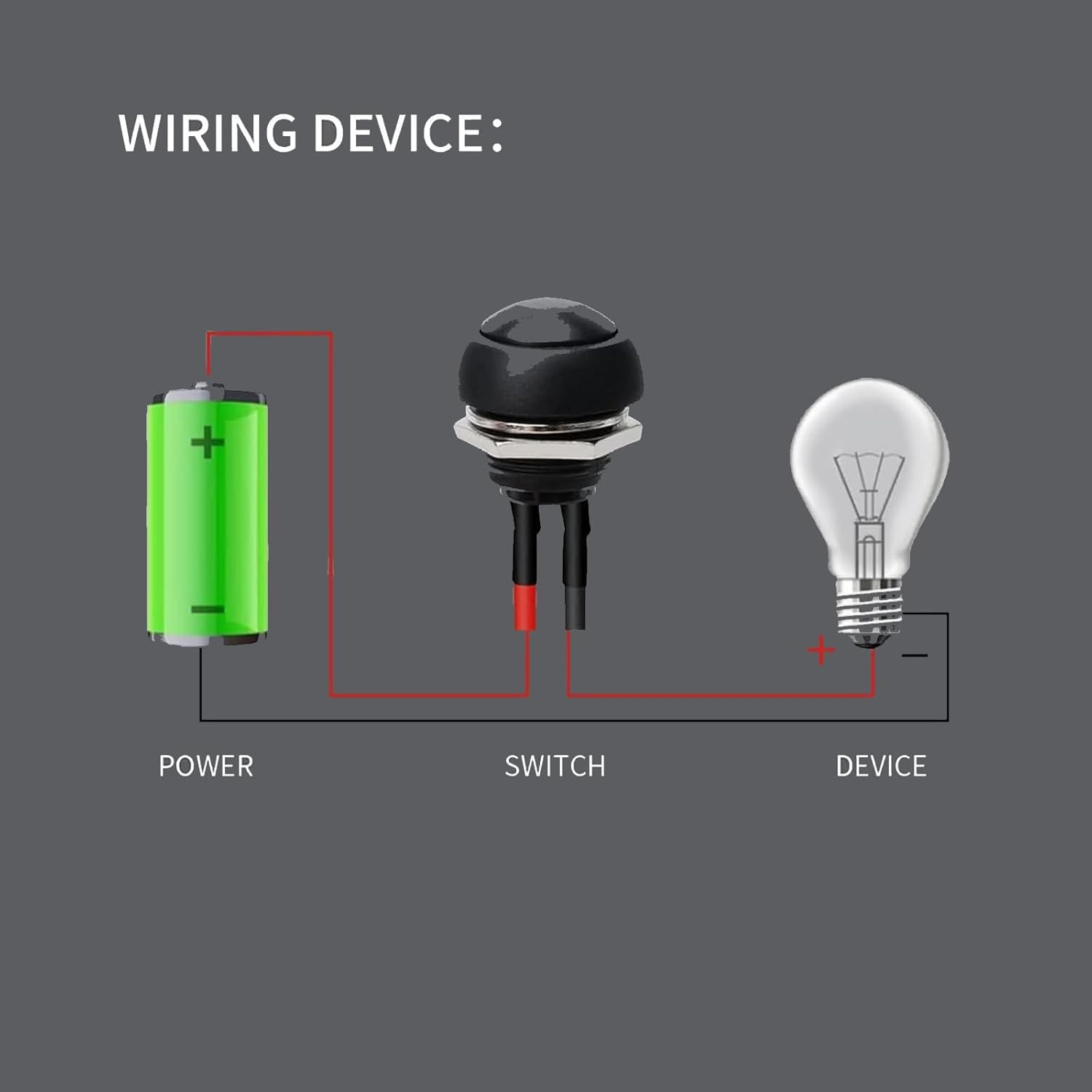 Yeanifeana 12 Pcs 13Mm round Waterproof Momentary Switch, Self-Resetting Mini Push Button for Car Horn, PC, Table Lamp, Doorbell & Electronics image number 4