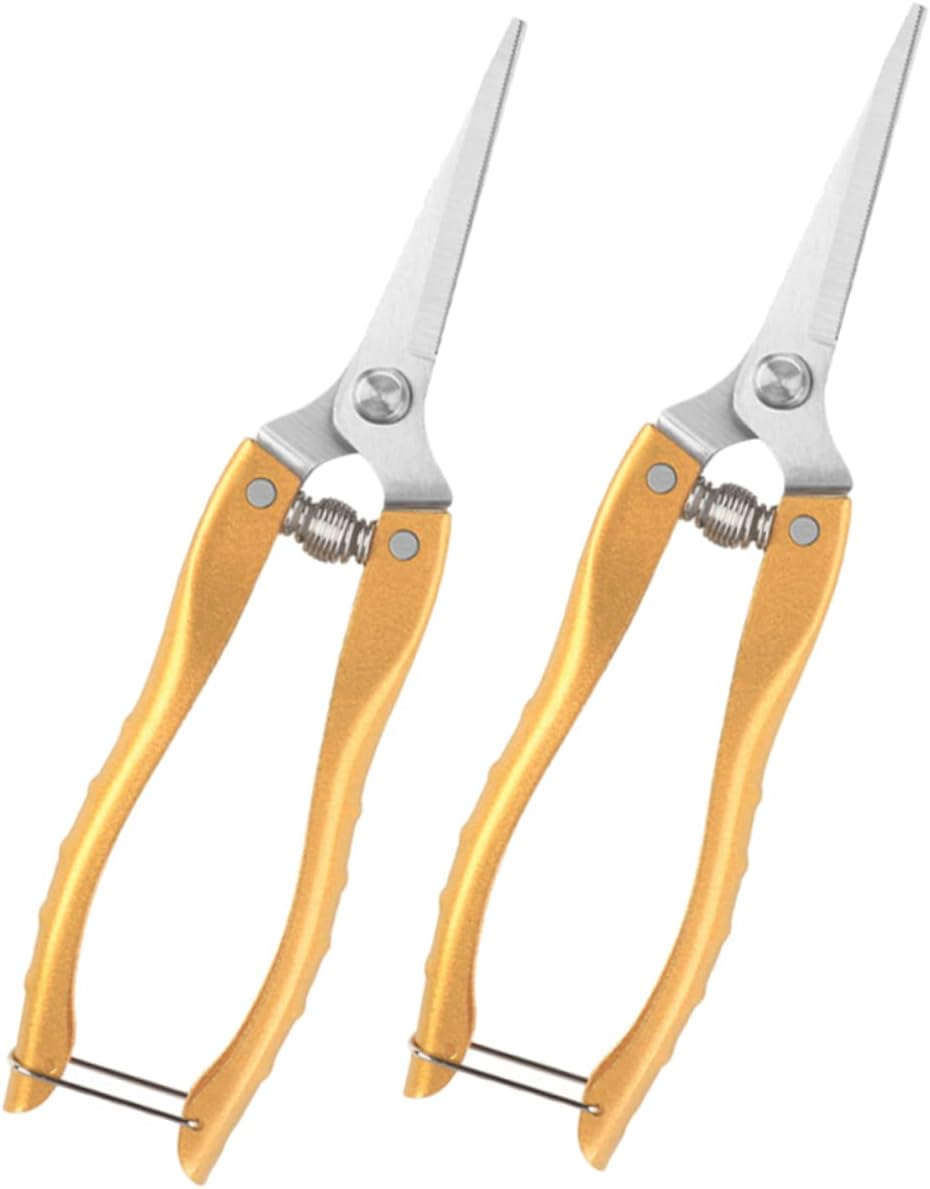 DOITOOL 2Pcs Garden Pruning Scissors Stainless Steel Gardening Scissors for Plant Shears for Garden Shears Pruning and Harvesting image number 5