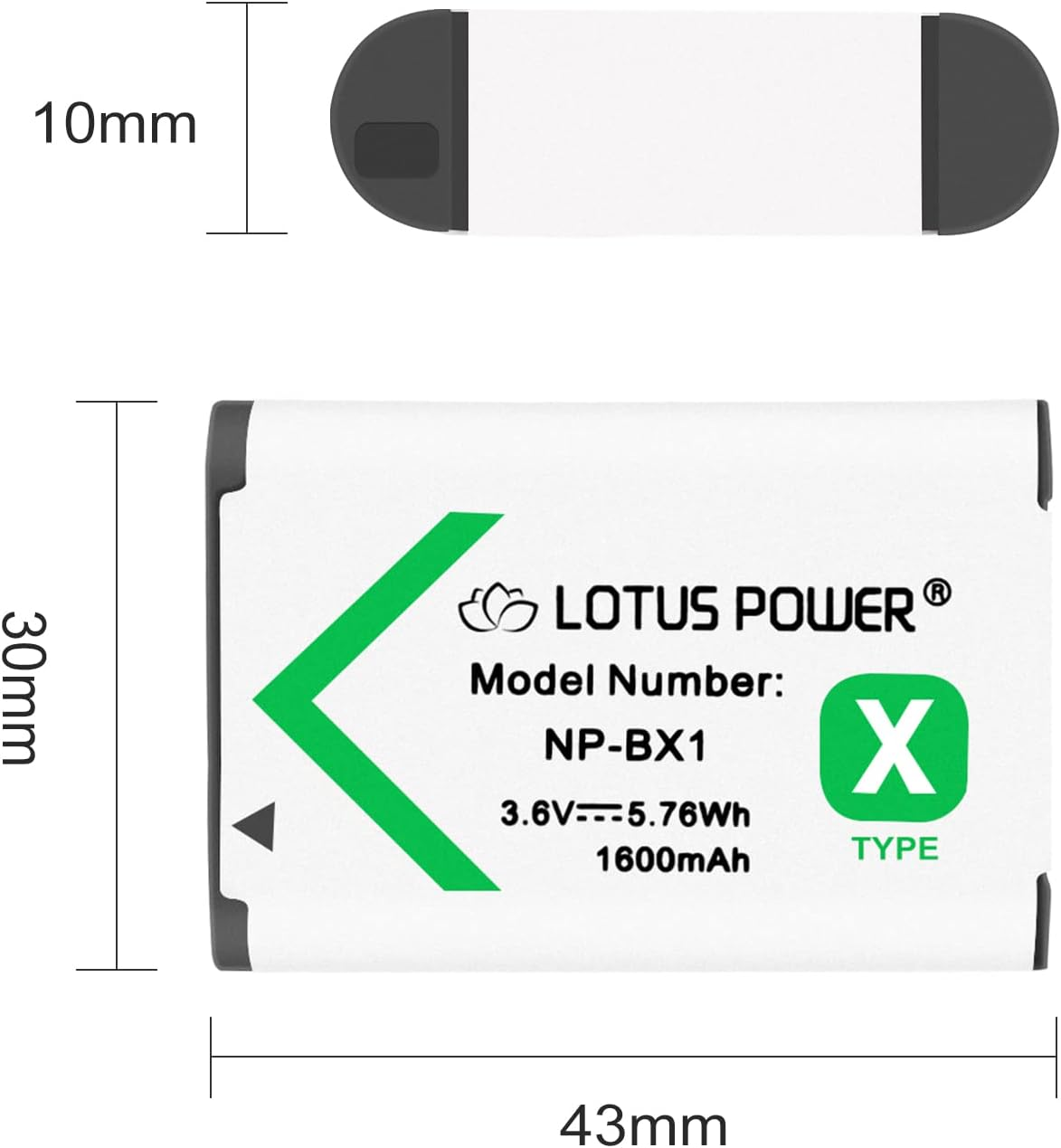 1600 Mah NP-BX1 Battery, Replacement NP BX1 Battery NPBX1 Compatible with Sony DSC-RX100 II / RX100 V / RX100 VII/DSC-HX80 / FDR-X3000 / HDR-AS100V (1 Battery) image number 5