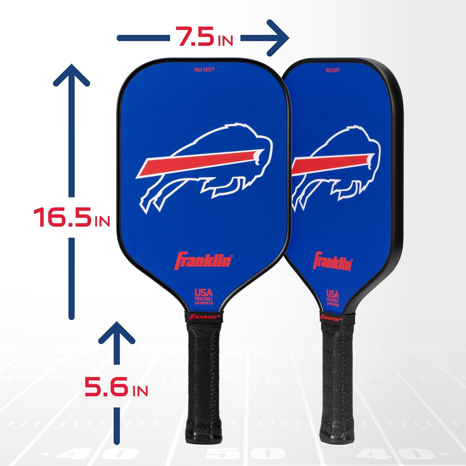 Franklin Sports NFL Pro Pickleball Paddle &ndash; 13MM Signature Series Pro Pickleball Paddle with Maxgrit Surface - Official NFL Team &ndash; USAP Approved - Premium Quality - Authentic NFL Team Logos image number 5