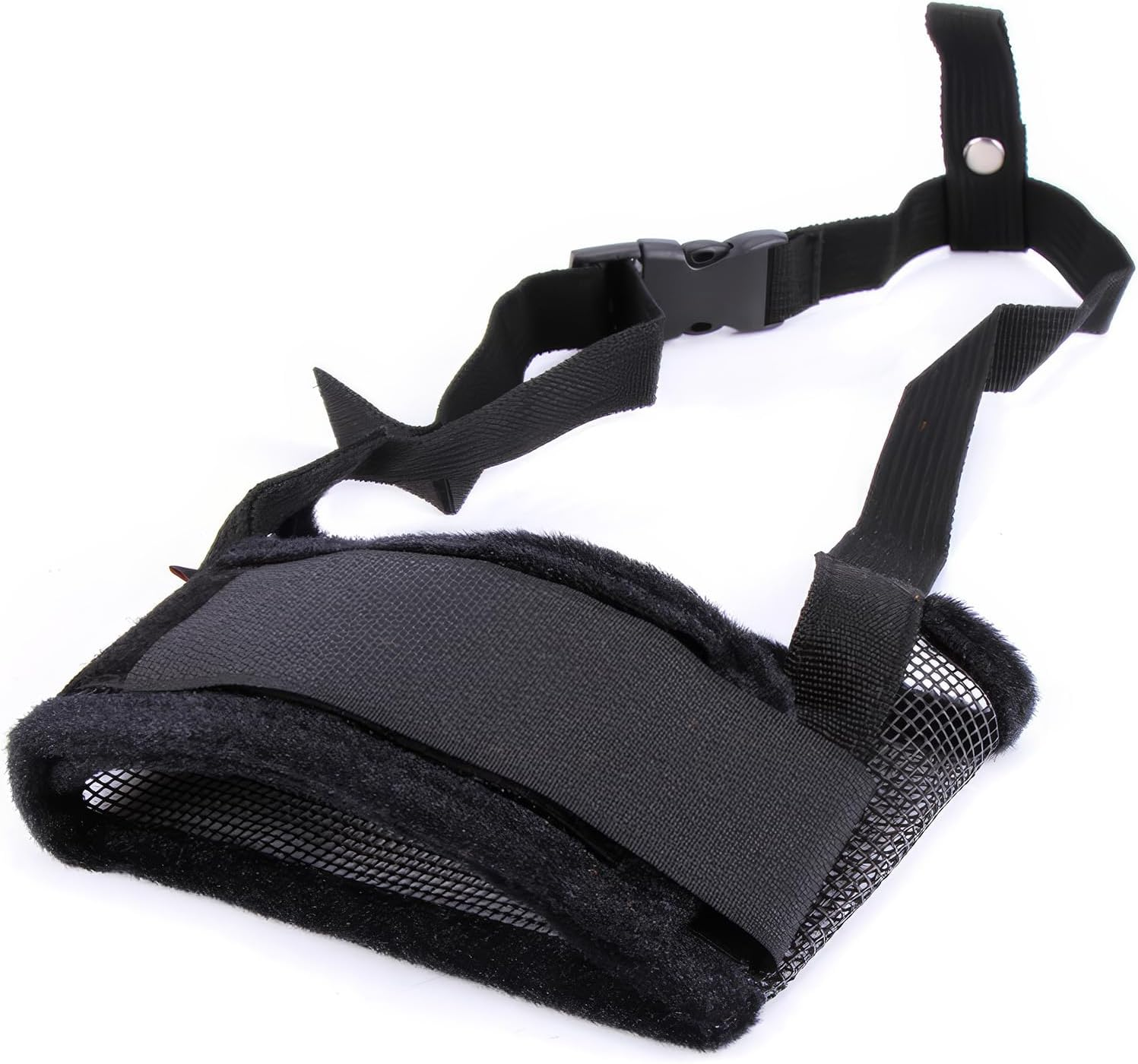 RTRTGS Nylon Muzzle for Dogs, Adjustable Loop, Breathable, Safe, Quick Fit for Small, Medium Dogs, Prevents Biting, Chewing and Barking (L, Black)