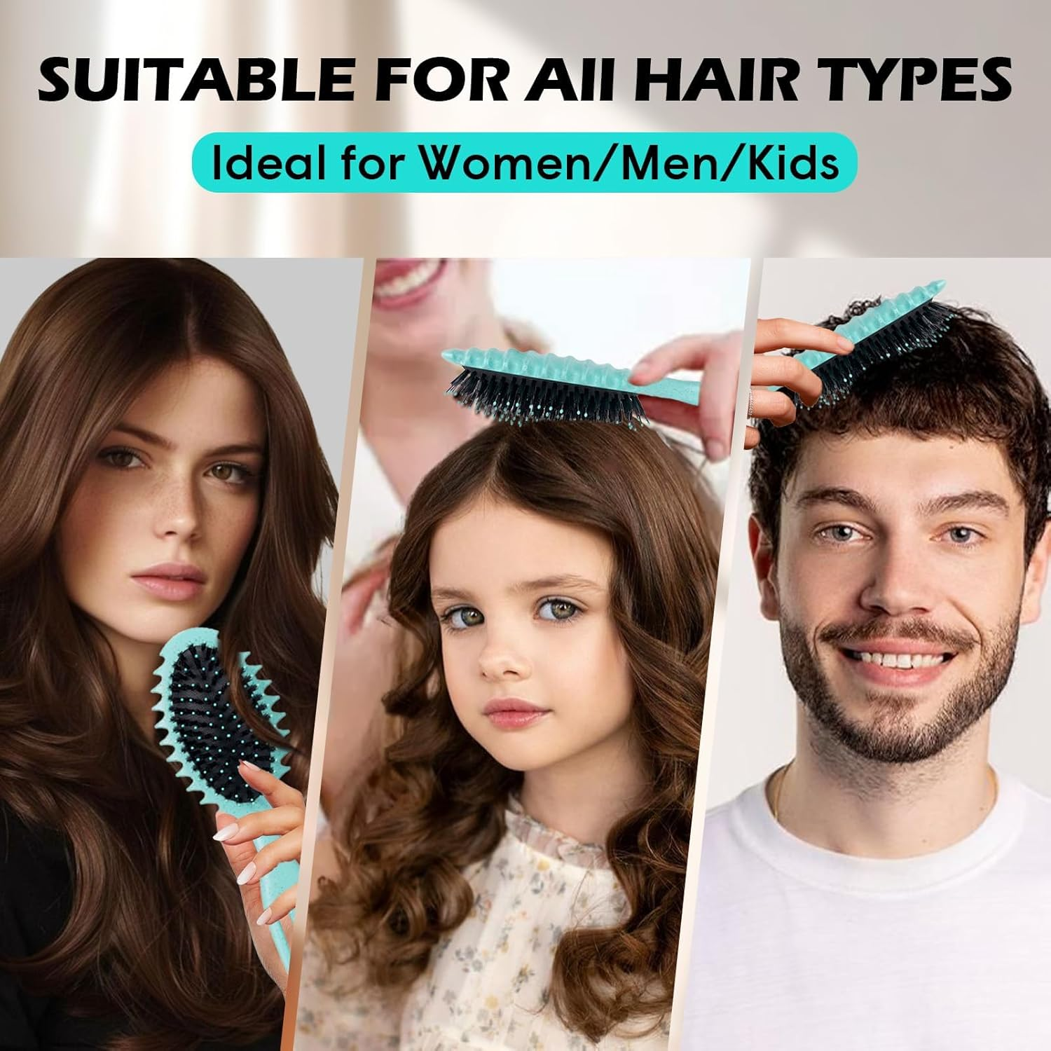 Curly Hair Brush, Curl Defining Brush, Curl Brush，2024 Newest Brush Less Pulling Styling Brush for Men and Women, Curl Define Styling Brush, Shaping & Defining Curls for Men Women(Green) image number 4