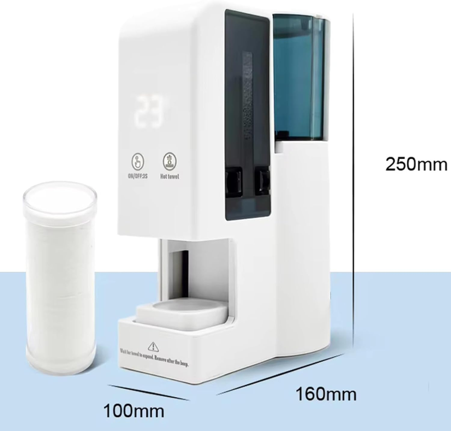 Hot Face Towel Heater Machine, Auto Dispensing Compressed Towels Wamer, Steam-Softened for Better Skin, 55&deg;C Constant Temperature, 5-Second Warmth, Voice Alerts, for Facials, Spa & Daily (White) image number 3