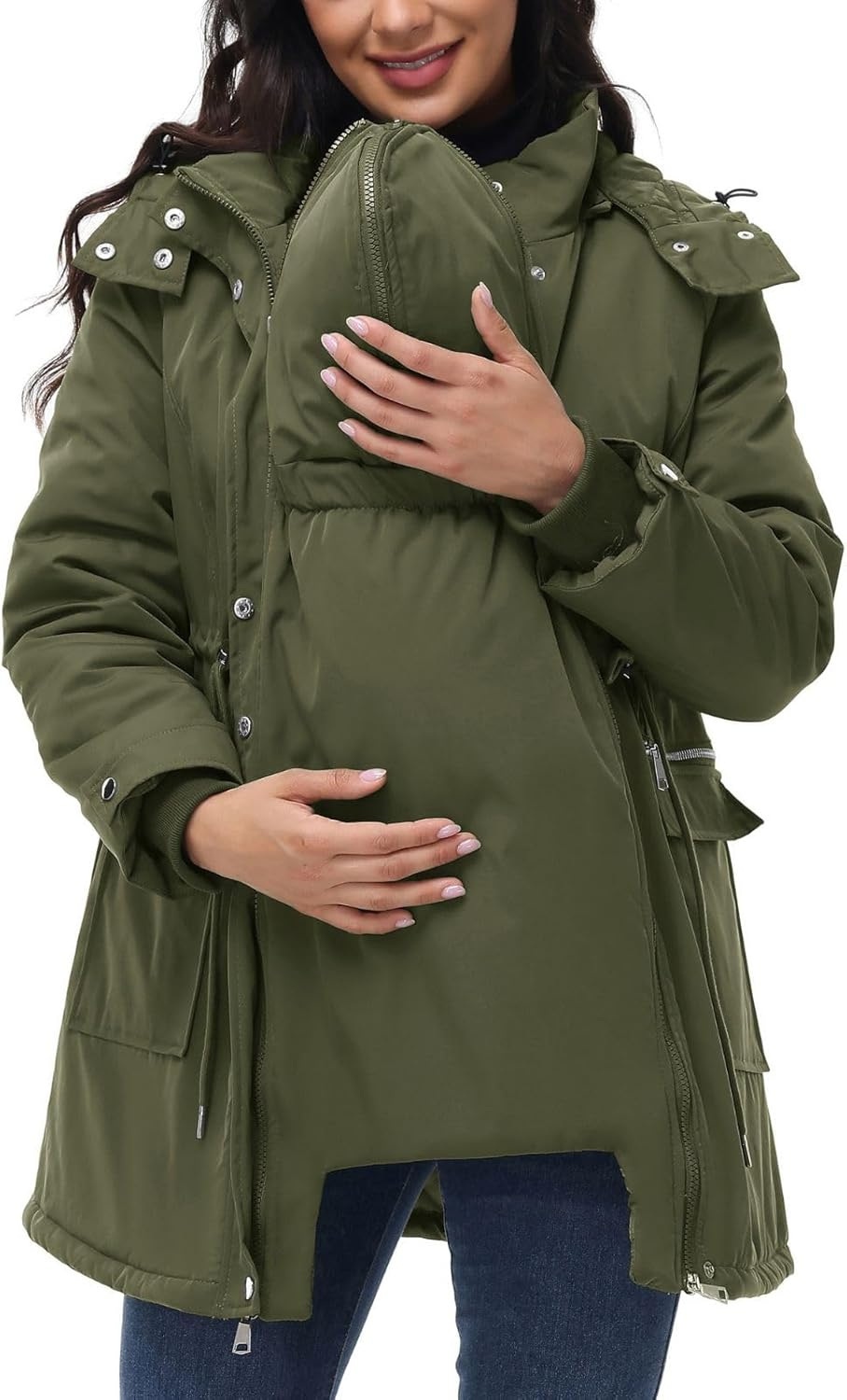 Maacie Maternity Cotton Jacket Jacket Stand up Collar Waterproof Cotton Jacket 2024
