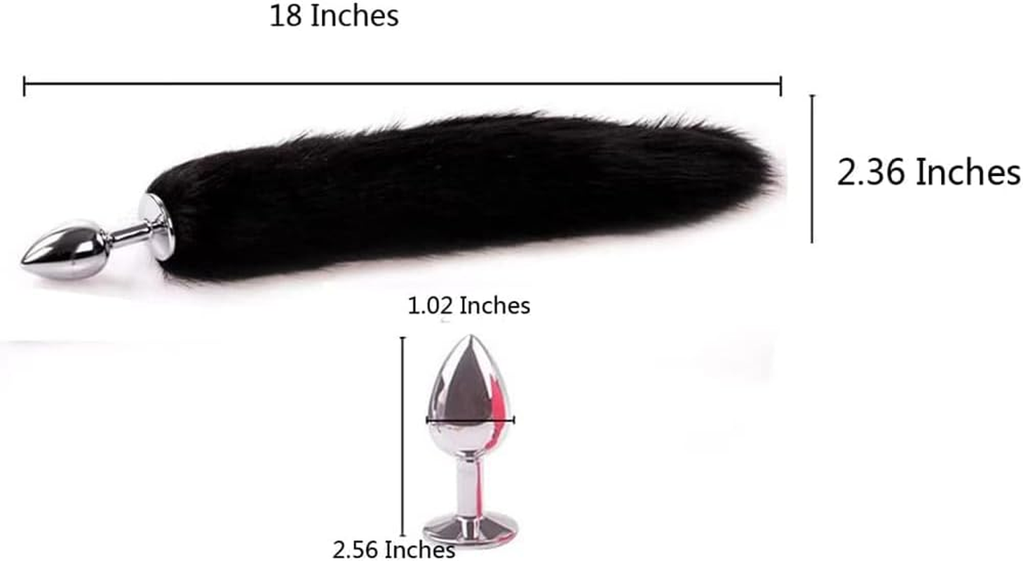 Ooiixx Fox Tail Anal Butt Plug Sex Toys for Beginner, Women, Men, Couple & Cosplay (18"Brown-White)
