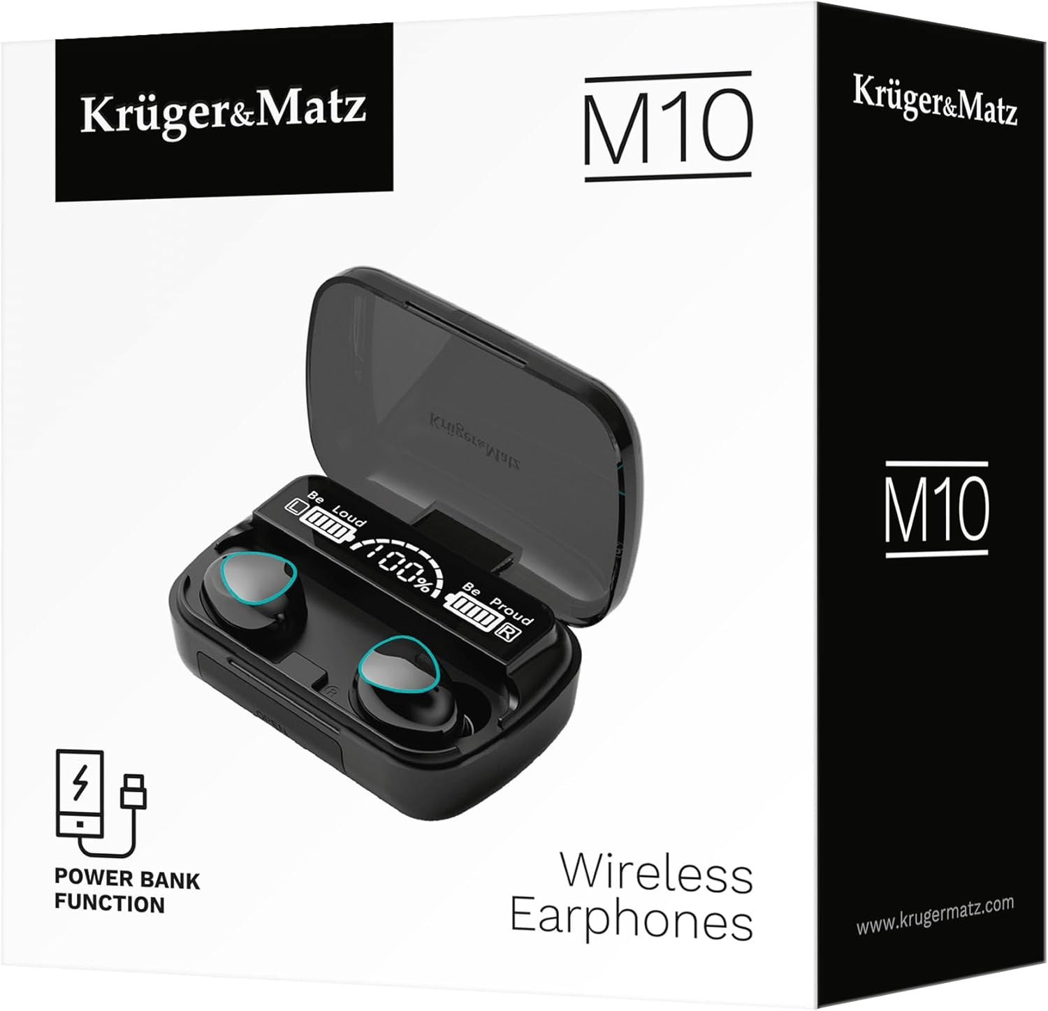 Kr&uuml;ger&Matz Wireless In-Ear Headphones M10 with Charging Cradle Protection IPX4 Bluetooth 5.3 KMPM10