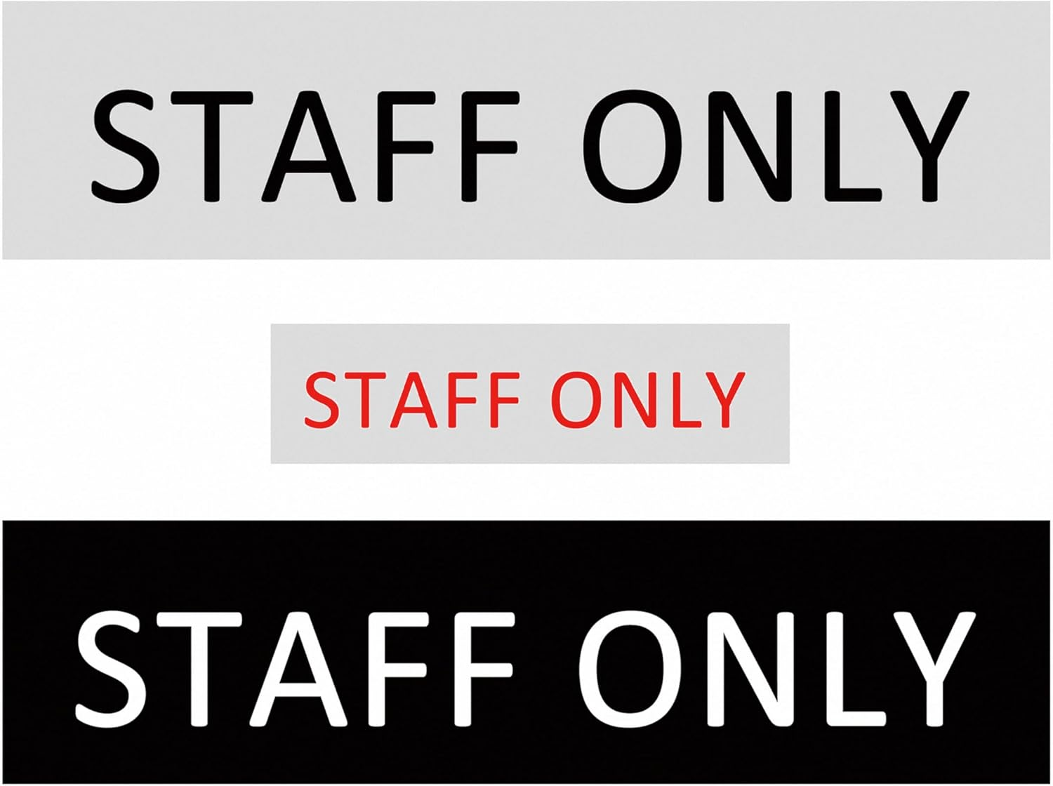 STAFF ONLY Sign Self Adhesive Plaque Decal Door SIGN OFFICE SIGN FACTORY SIGN (Style 3, 50X200Mm)