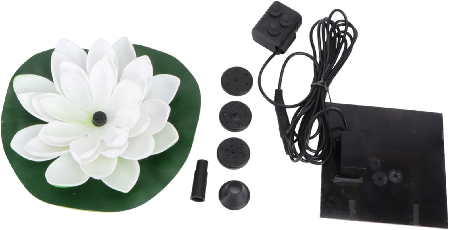 Sosoport Solar-Powered Lotus Fountain for Garden Outdoor Floating Decor with Nozzle Heads Energy-Saving Quiet Aquarium Fountain Pump Shape Design image number 5