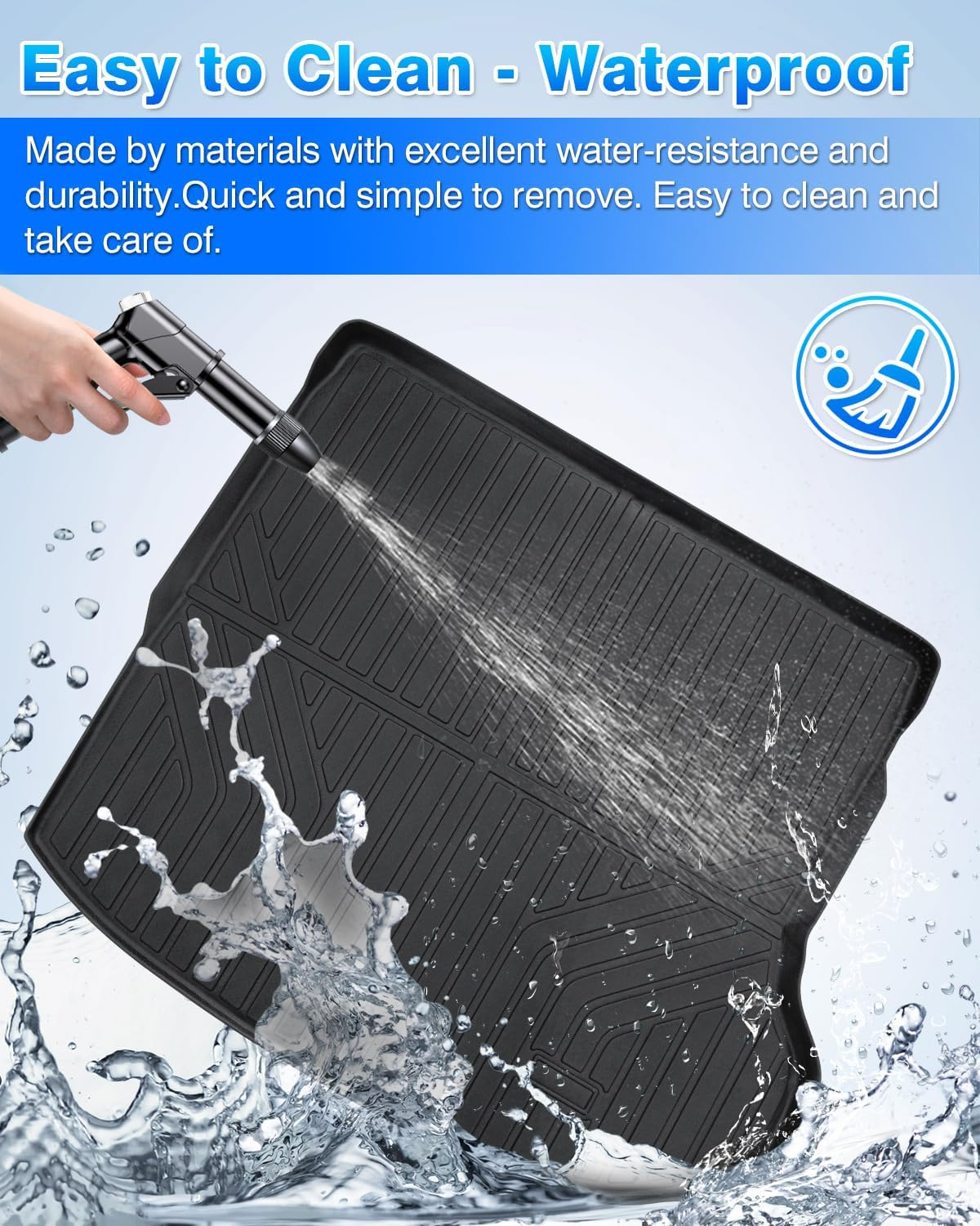 Cartist Cargo Liner Fits for Jeep Grand Cherokee 2022 2023 2024 2025 5 Seater Only (NOT for WK or Grand Cherokee L) All Weather Trunk Mat for Grand Cherokee Accessories Heavy Duty image number 1