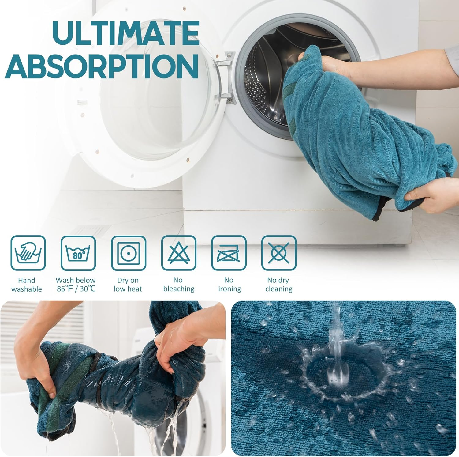 Avont Dog Bathrobe - Super Absorbent Pet Drying Towel Bath Robes after Bath Shower Swim Wet Walk for Puppies -Blue(L) image number 4