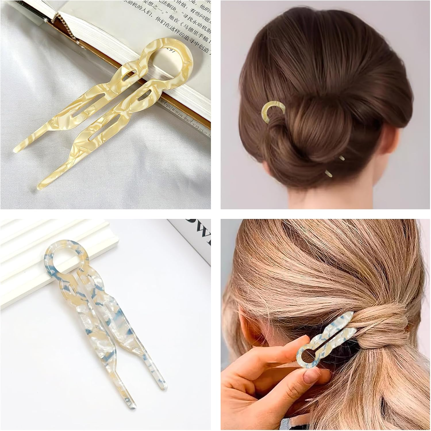 Zvorgath Lialys Hairpin - Prestige Hair Pin, U Shaped Lialysoff Hair Pins, French Hair Pin for Thick Hair, Hair Accessories (3 Pcs) image number 4