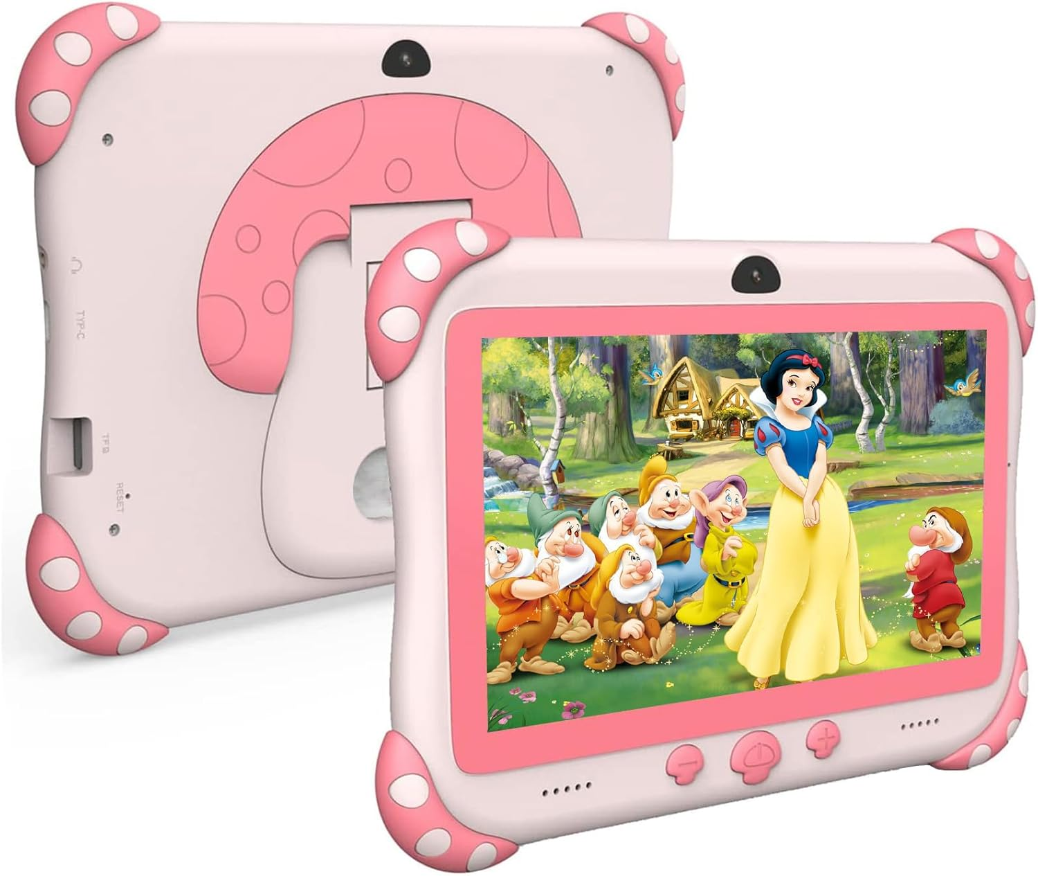 Kids Tablet Android 7 Inch Toddler Tablet for Kids with Wifi Dual Camera Parental Control 32GB ROM 128GB Expand Children'S Tablets with Kid Software Educational Games Ages 3 to 14 Years(Pink)