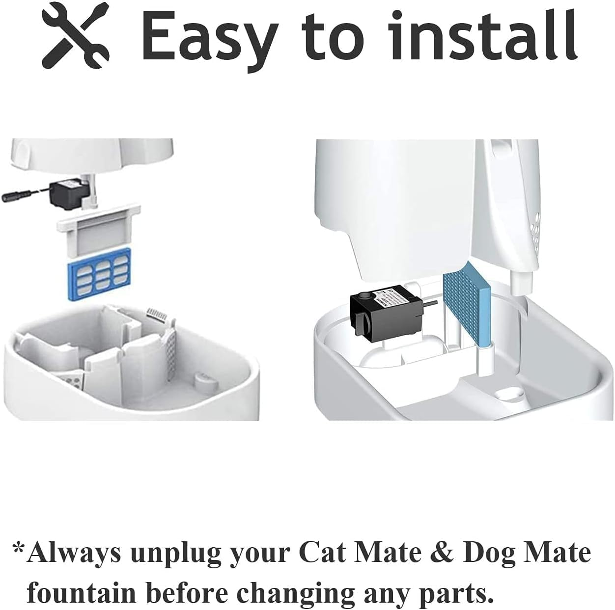 Cyclingcolors Cat Drinking Fountain Filter Sponge Filter Black Cat Fountain Pet Fountain Water Fountain Foam Filter 110 X 55 Mm Pack of 6