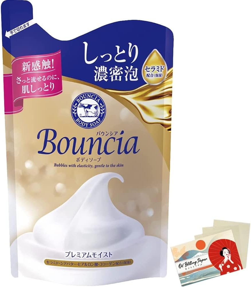 Bouncia Foam Body Soap 340 Ml Refill - Premium Moist - Blotting Paper Set image number 4