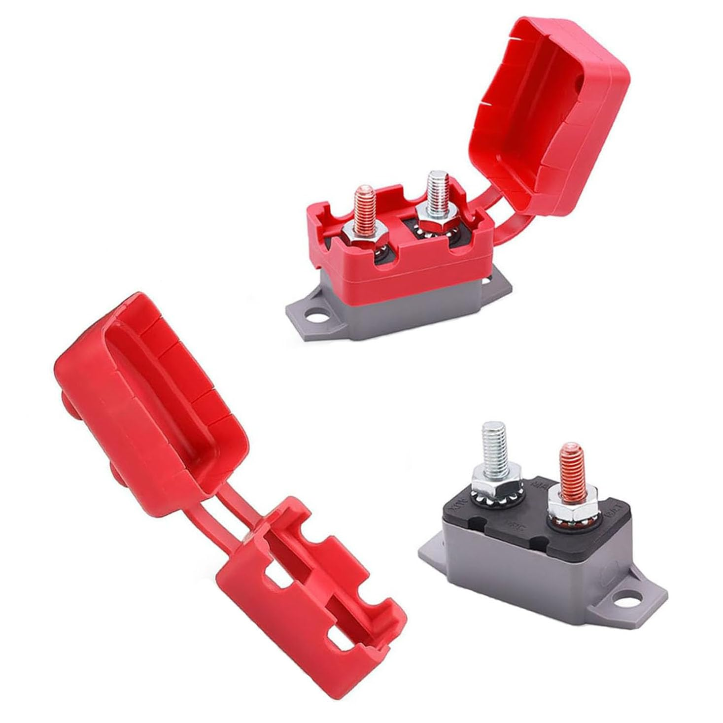 2 Pack Direct Current DC 12V - 24V Automatic Reset Circuit Breaker, Current Overload Protector, with Cover Stud Bolt for Automotive RV (Red 30A) image number 6