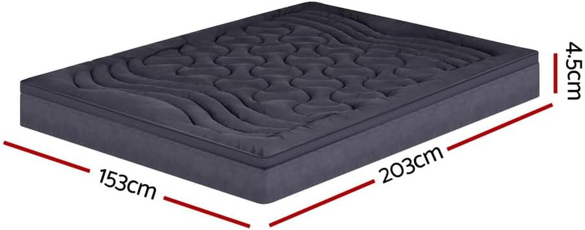 Giselle Bedding 1000GSM Mattress Topper Queen Size, 3-Zone Pillowtop Toppers Hotel Style Cover Washable Hypoallergenic Underlay Fitted Deep Pocket Breathable Pillow Top Mattress for Back Pain image number 5