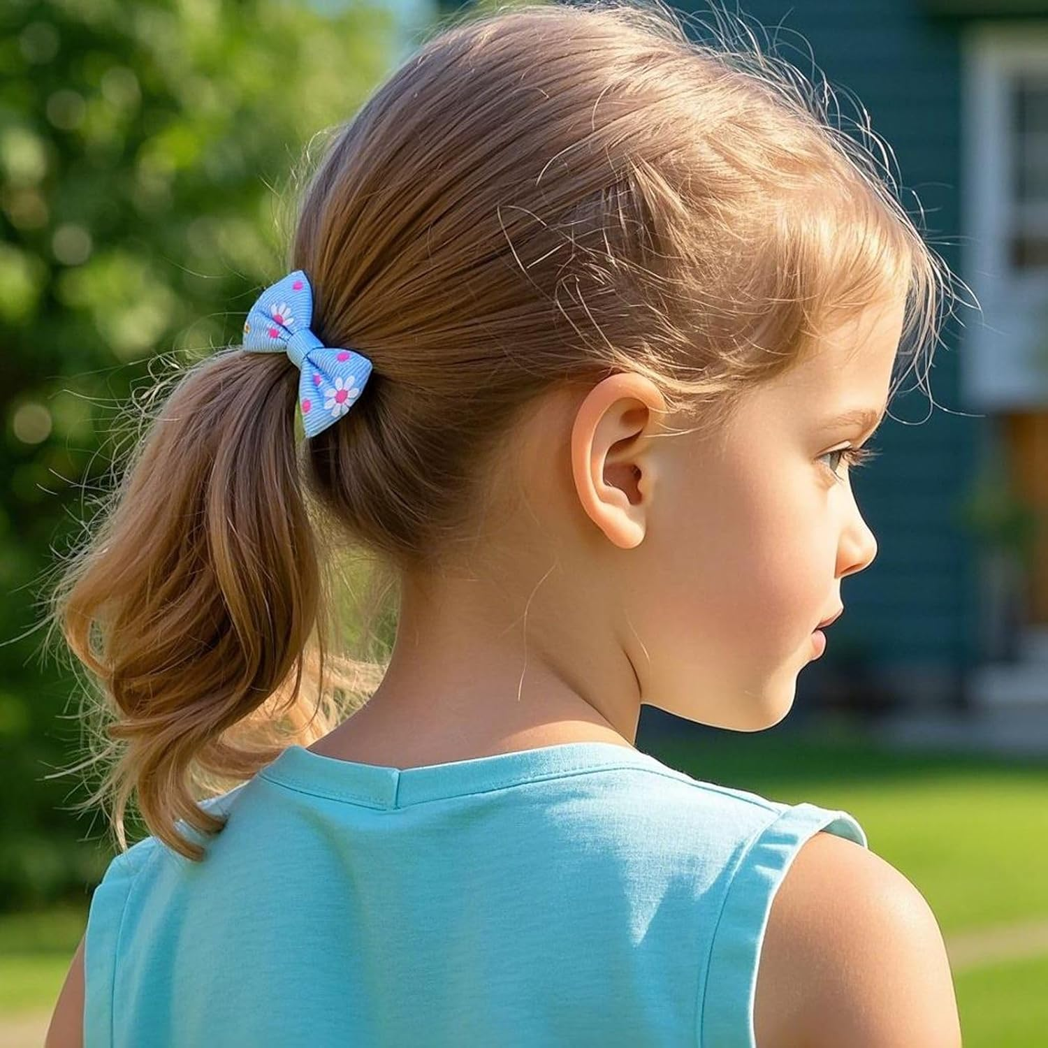 JOVALA 34PCS(17 Pairs) Baby Girls Hair Bows Daisy Elastics Bow Ties Rubber Hair Bands Ribbon Ponytail Holders Pigtails Elastic Bands Hair Accessories for Toddlers Little Girls Kids Gifts image number 4