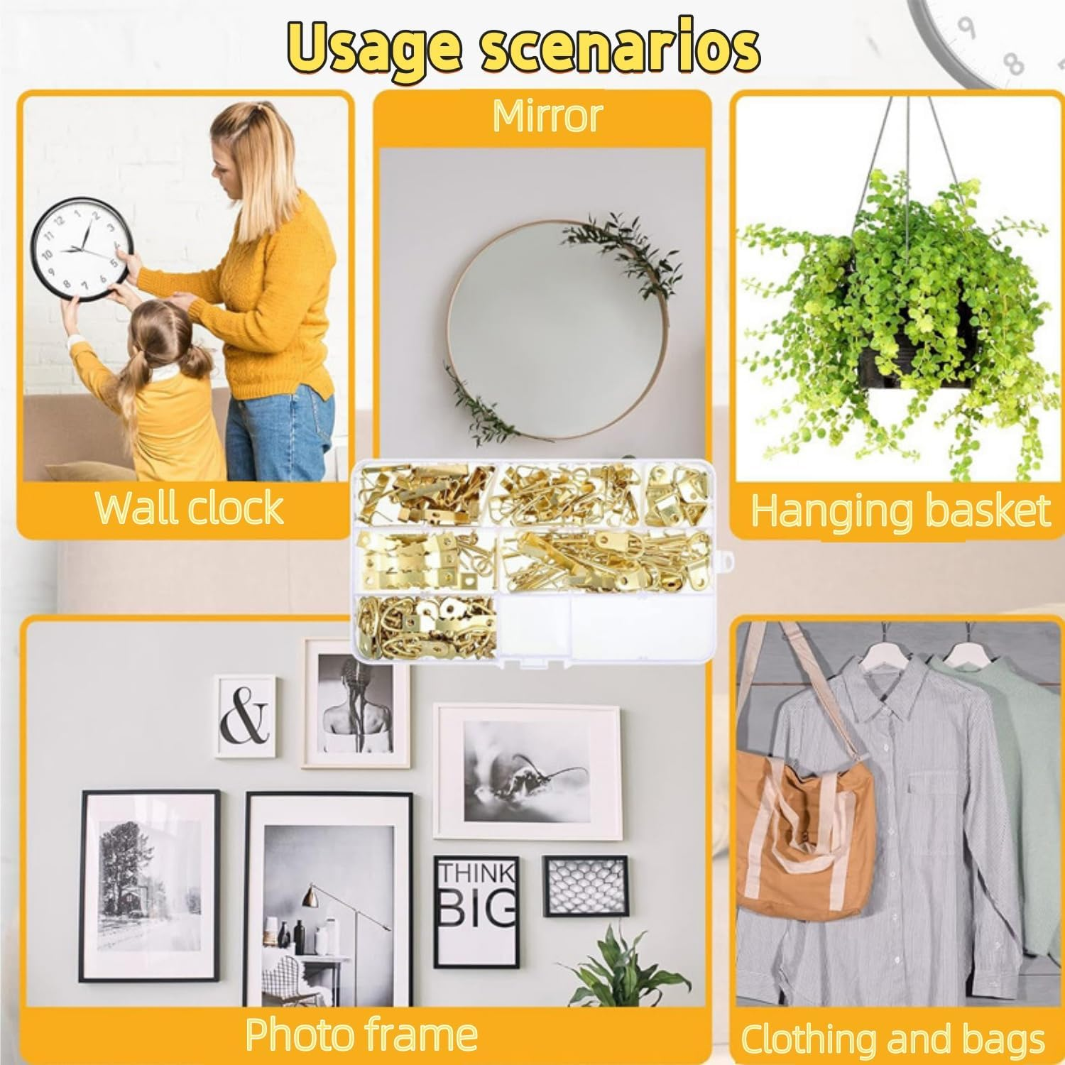 Shoyisenka 246 Picture Hanging Kit, Heavy-Duty Wall Hooks, Picture Frame Hanger Tool, Suitable for a Complete Set of Hanging Tools Such as Picture Frames and Oil Paintings. image number 1