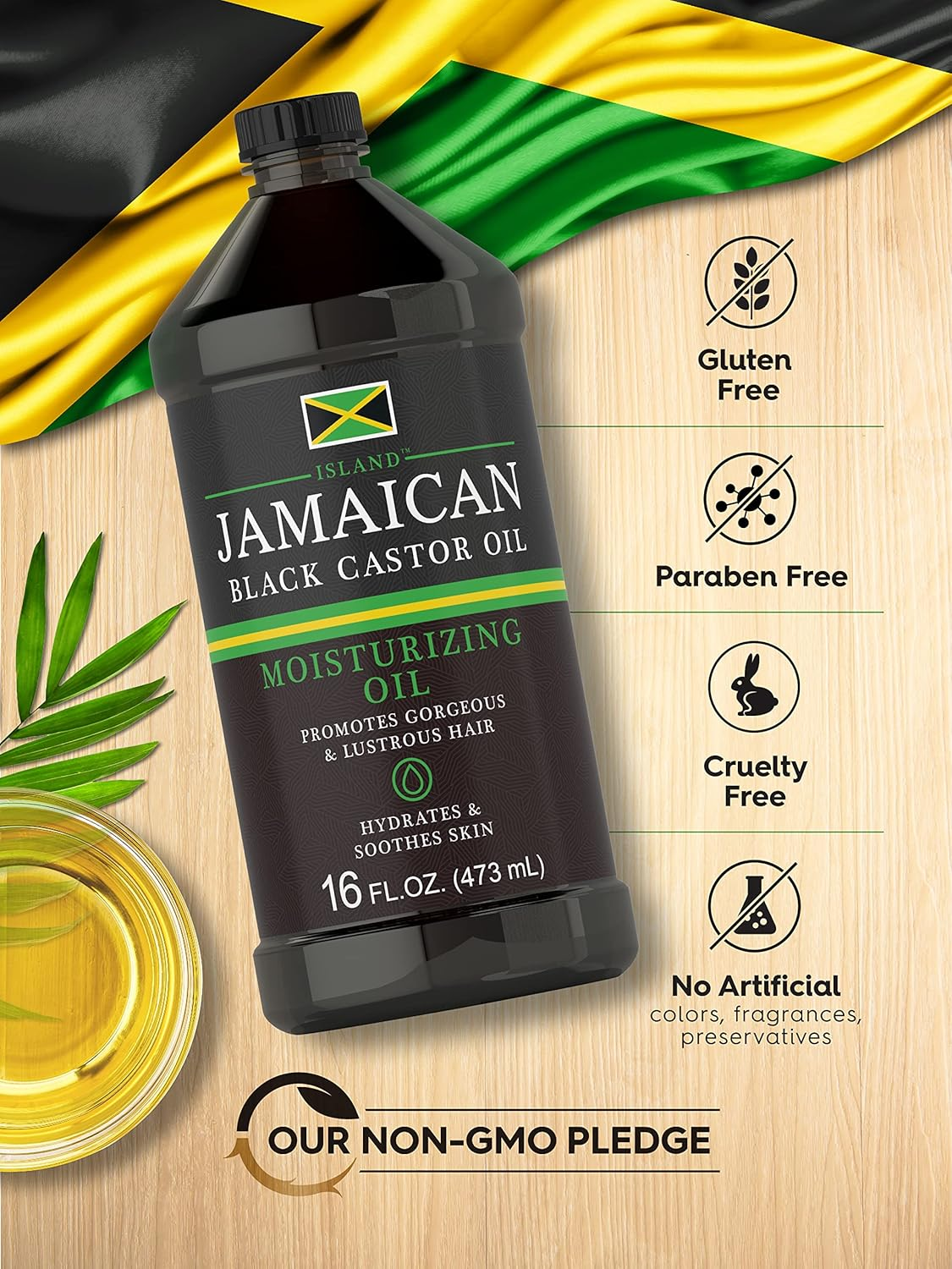 Island Jamaican Black Castor Oil Huge 470Ml Bottle image number 2