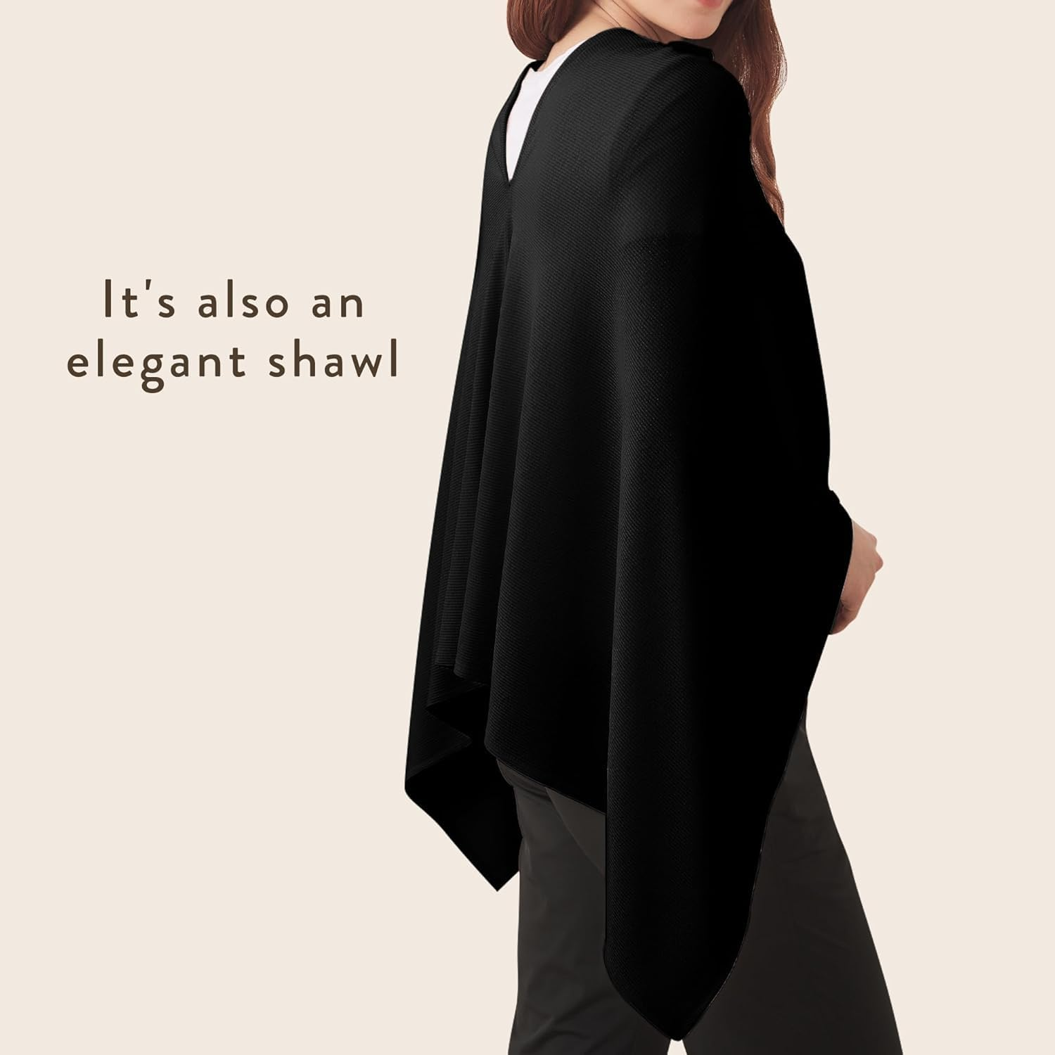 Soft and Breathable Nursing Cover for Breastfeeding - Full Coverage, Machine Washable Breast Feeding Cover for Women, Black (Black) image number 4