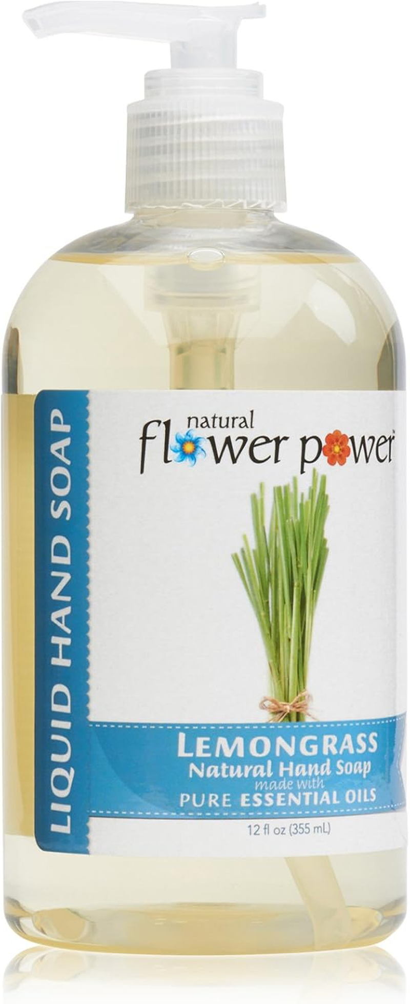 Natural Flower Power - Natural Liquid Hand Soap Variety Pack (Citrus & Spice, Lavender, and Lemongrass), Ph Balanced, Pure Essential Oils, Soft and Moisturizing, Sulfate Free - 12 Ounce (Pack of 3)