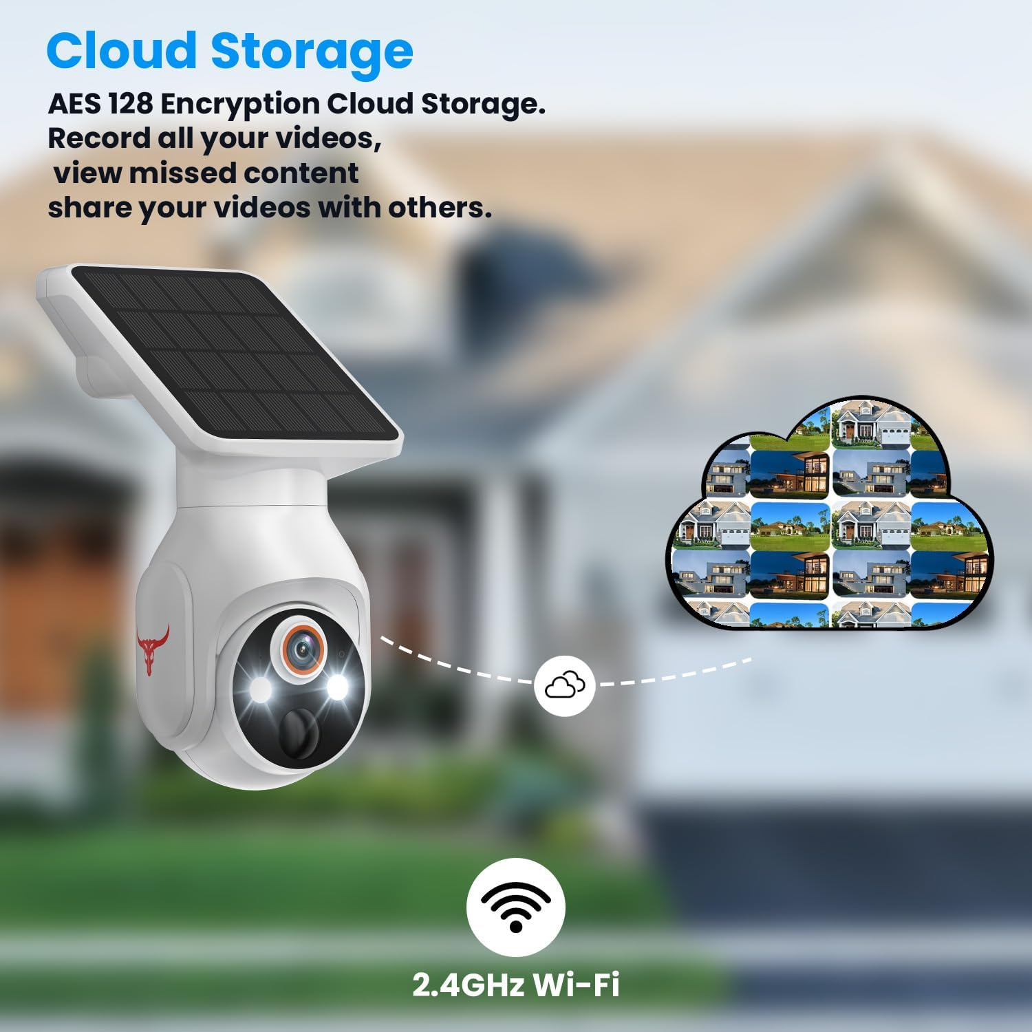 Gerfalc Wifi Solar Security Camera Wireless Outdoor Surveillance with Motion Detection, 1080P HD, Color Night Vision, Two-Way Talk, Weather Resistance, Remote Monitoring, Easy Installation image number 1