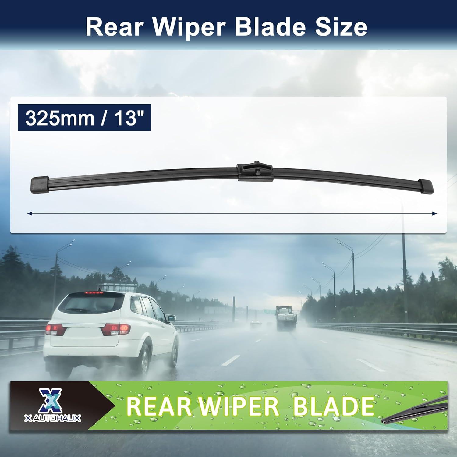 X AUTOHAUX 325Mm Rear Wiper Blade for Audi Q5 2008-2015 for Audi A3 2013-2019 image number 1