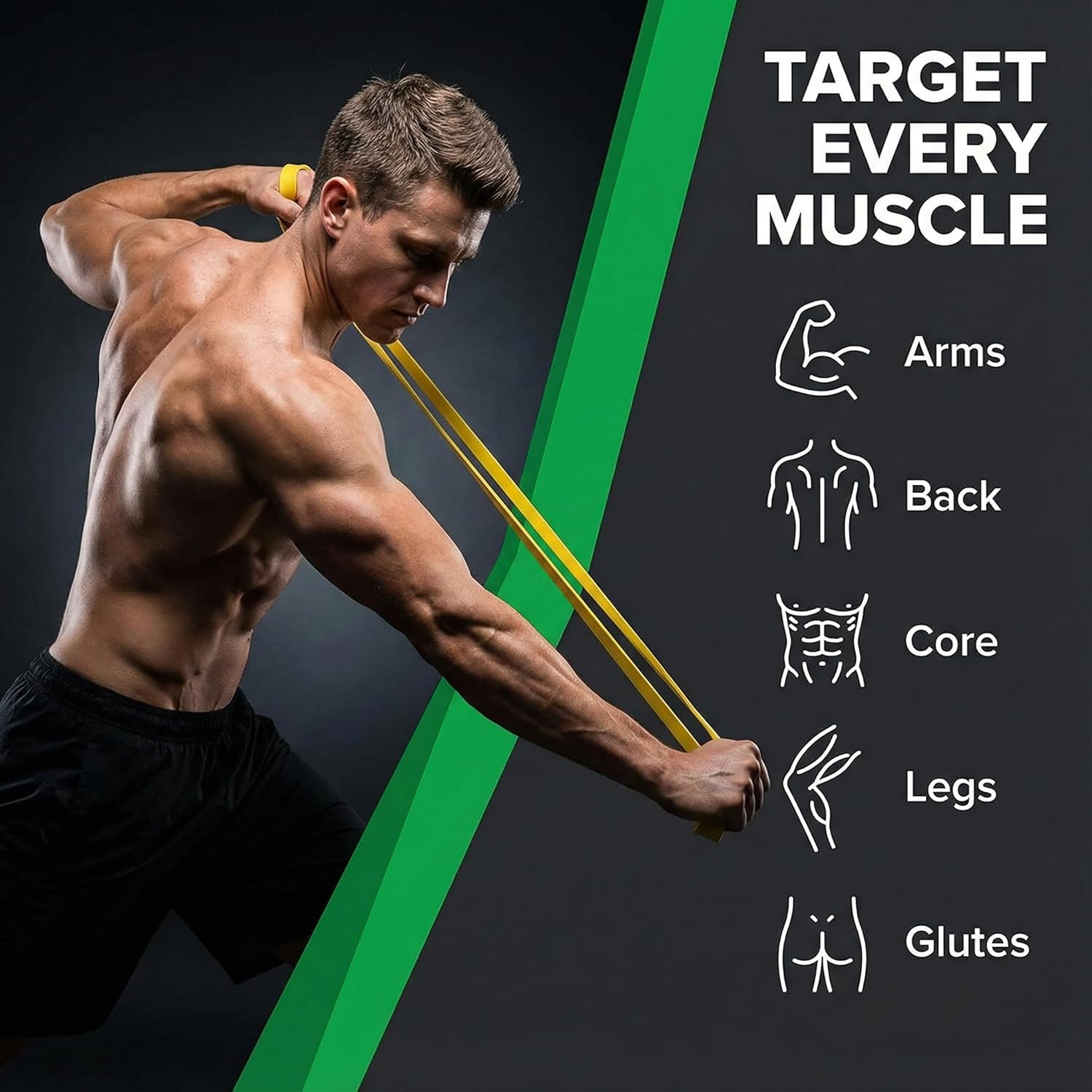 Resistance Bands Set, Premium Exercise Bands for Men & Women - Long Bands with Storage Bag for Full-Body Workouts, Pull up Assistance, Stretching & Physical Therapy | Home Gym Resistance Bands (5PCS)