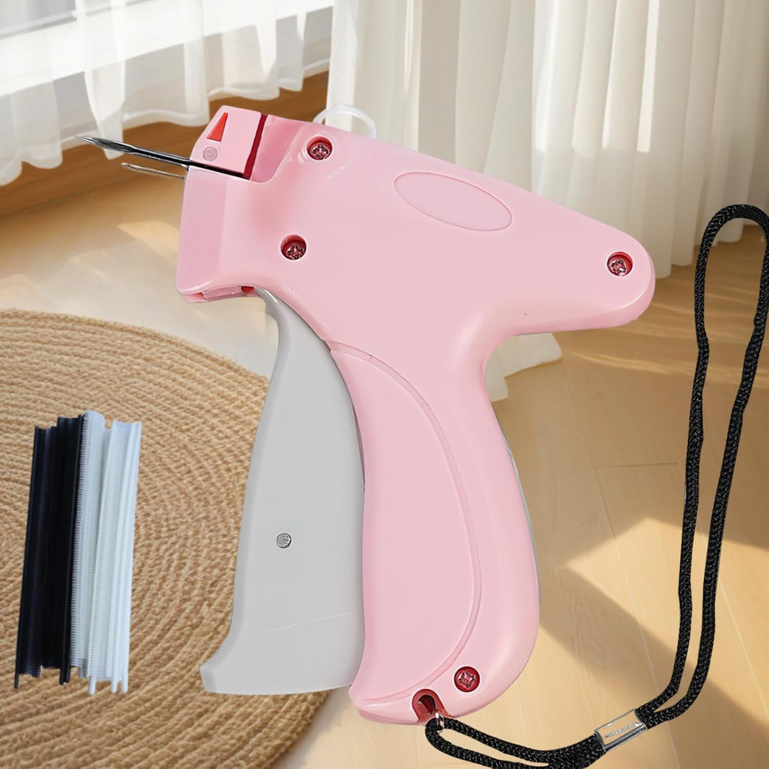 Stitch Gun,Tagging Gun for Clothing, Fine Stitch Mini Stitch Gun for Clothes,Quick Clothing Fixer,Hemming Sewing Tool Kit with 5 Needles,Includes 1000 Fasteners, Great for Garment Repair (Pink) image number 4