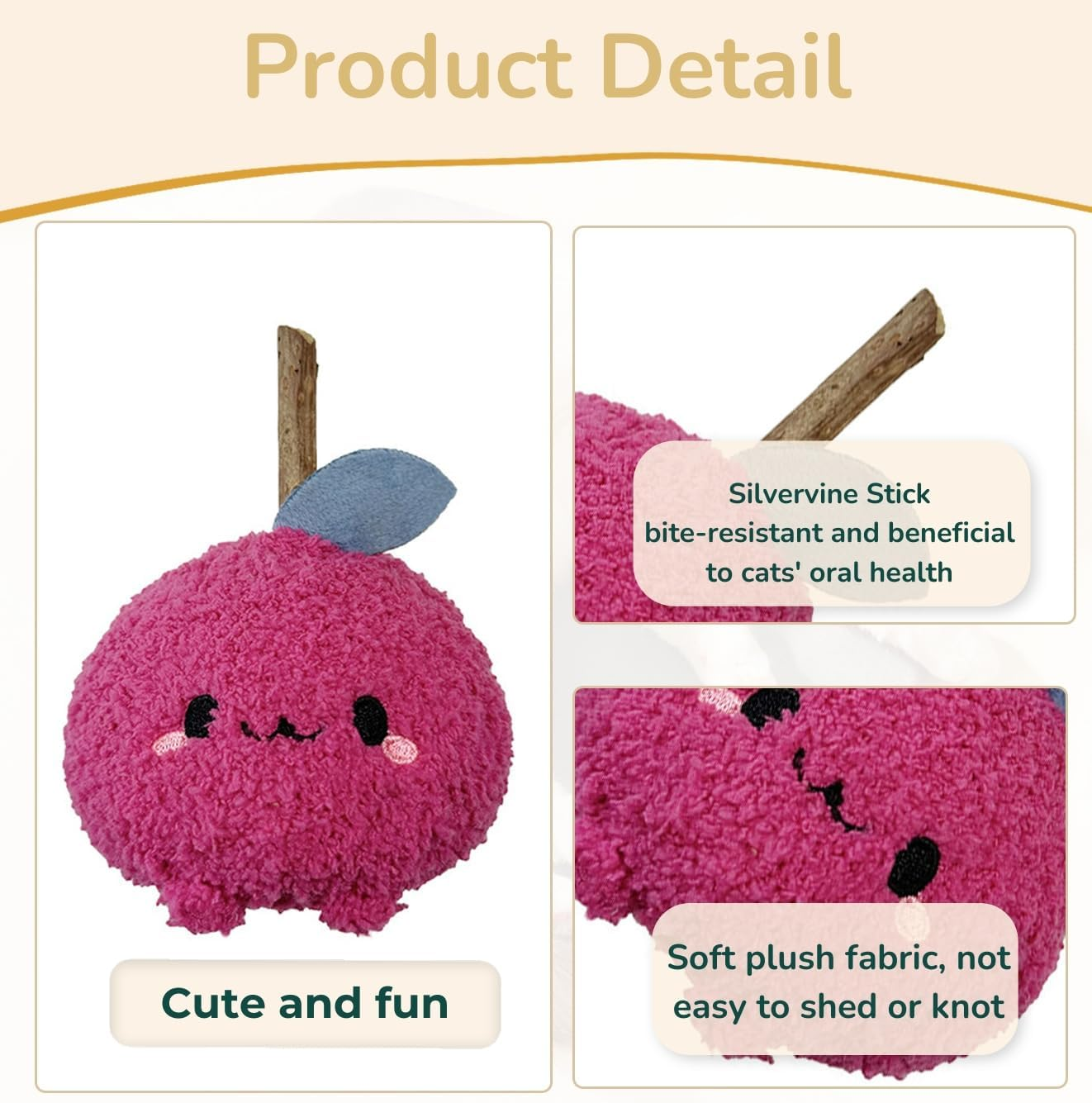 Durable and Interactive Cat Teething Silvervine Stick Toys: Chewing Stick, Grinding Teeth Rod, and Chewable Cat Doll for Your Pet'S Entertainment (Onion Red) - Lemon Yellow image number 7