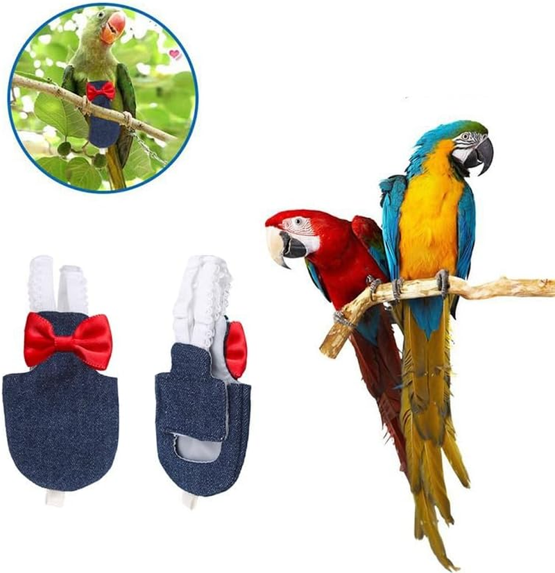 Bird Diaper with Bow Bird Flight Suit for Parakeet Cockatiel Macaw (S) image number 4