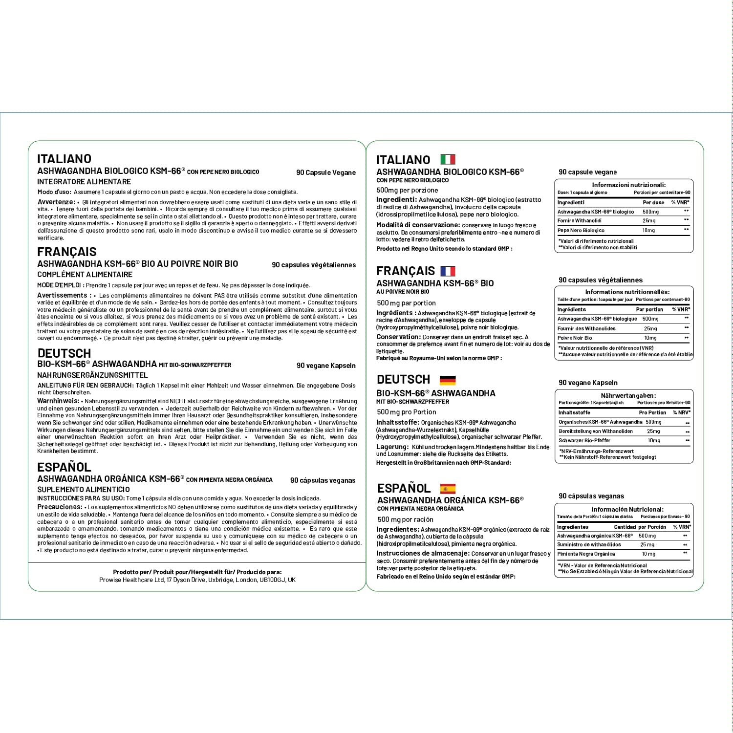 KSM-66 Ashwagandha with Organic Black Pepper 500Mg 90 Capsules | Certified Ashwagandha KSM-66 100% Natural Supplement | Ayurveda Formula &ndash; UK Manufactured | GMP Standards by Prowise Healthcare image number 2