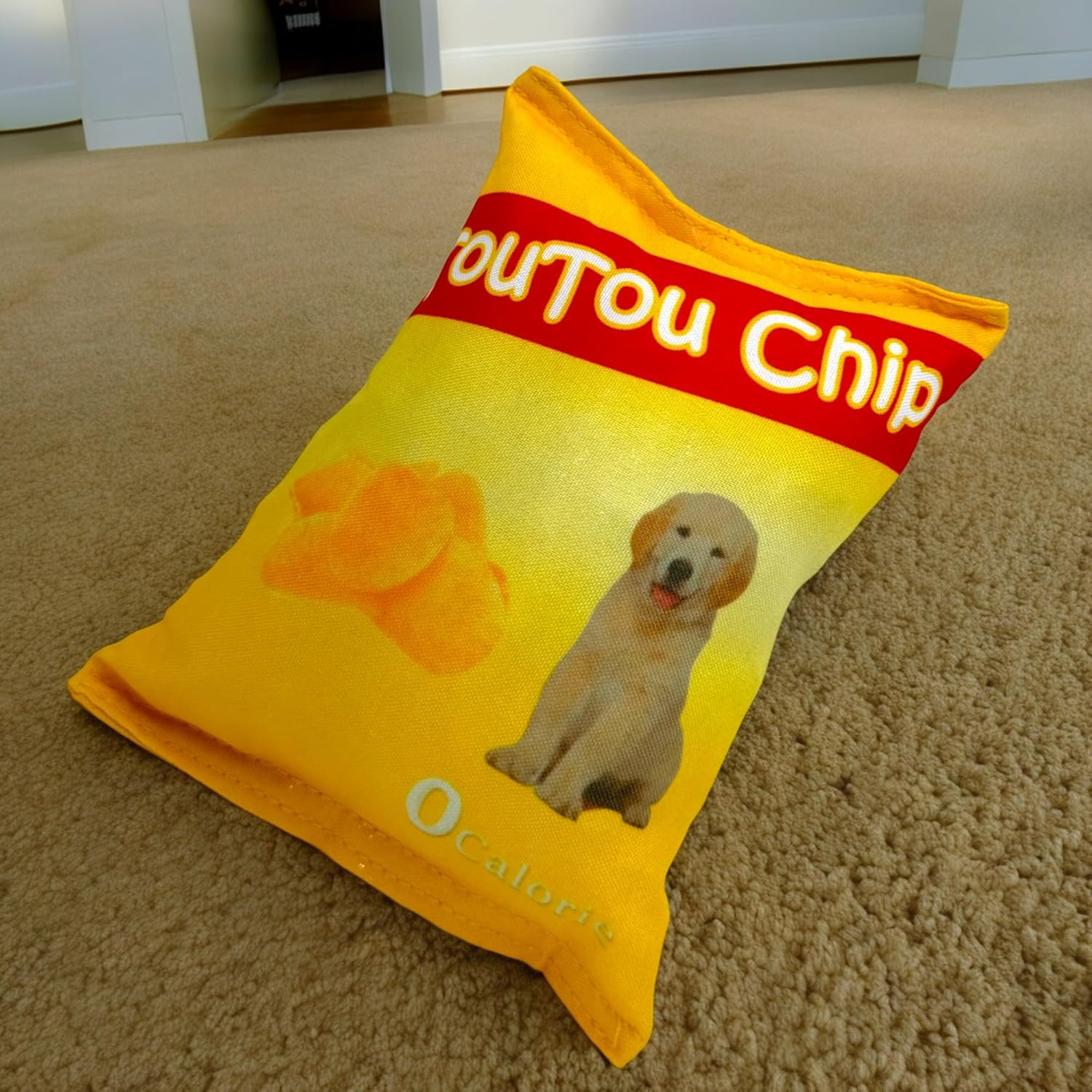 MIJOMA Dog Toy Crackling Chips Bag 'Toutou Chips' - Squeaky, Robust Polyester Toy for Loving Playing Hours 18 X 12 X 6 Cm image number 1