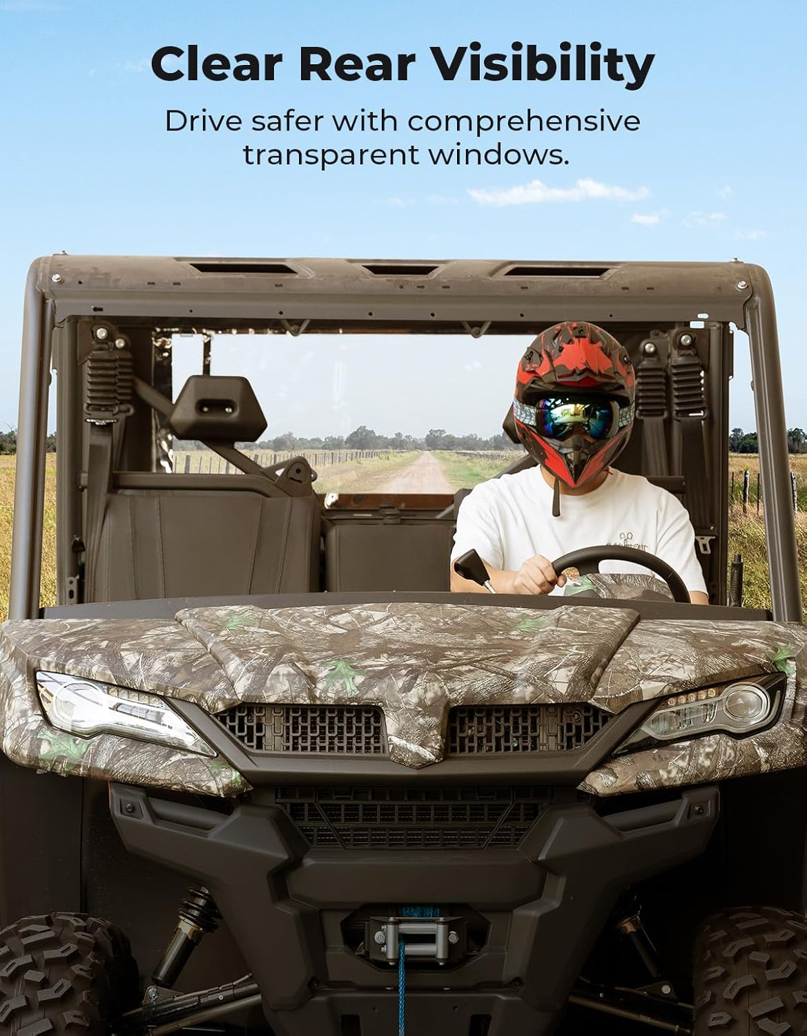 KEMIMOTO UTV Soft Cargo Camper Bed Cover Rack Compatible with CFMOTO Uforce 1000 XL Rear Camper Top Canvas Cover Accessories image number 4