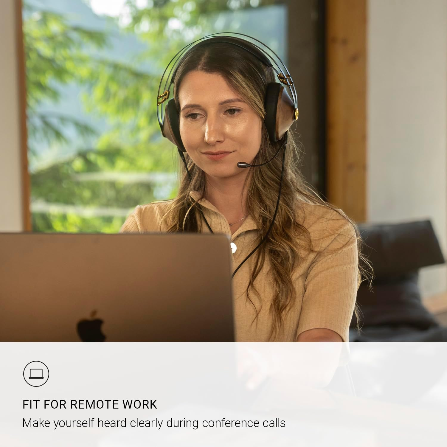 MEZE AUDIO | 99 Classic Walnut Gold & Boom Microphone Headset | Wired Over-Ear Headphones with Boom Microphone and Self-Adjustable Headband | Closed Back Headset for Gaming | Remote Work | Audiophile - Silver image number 7