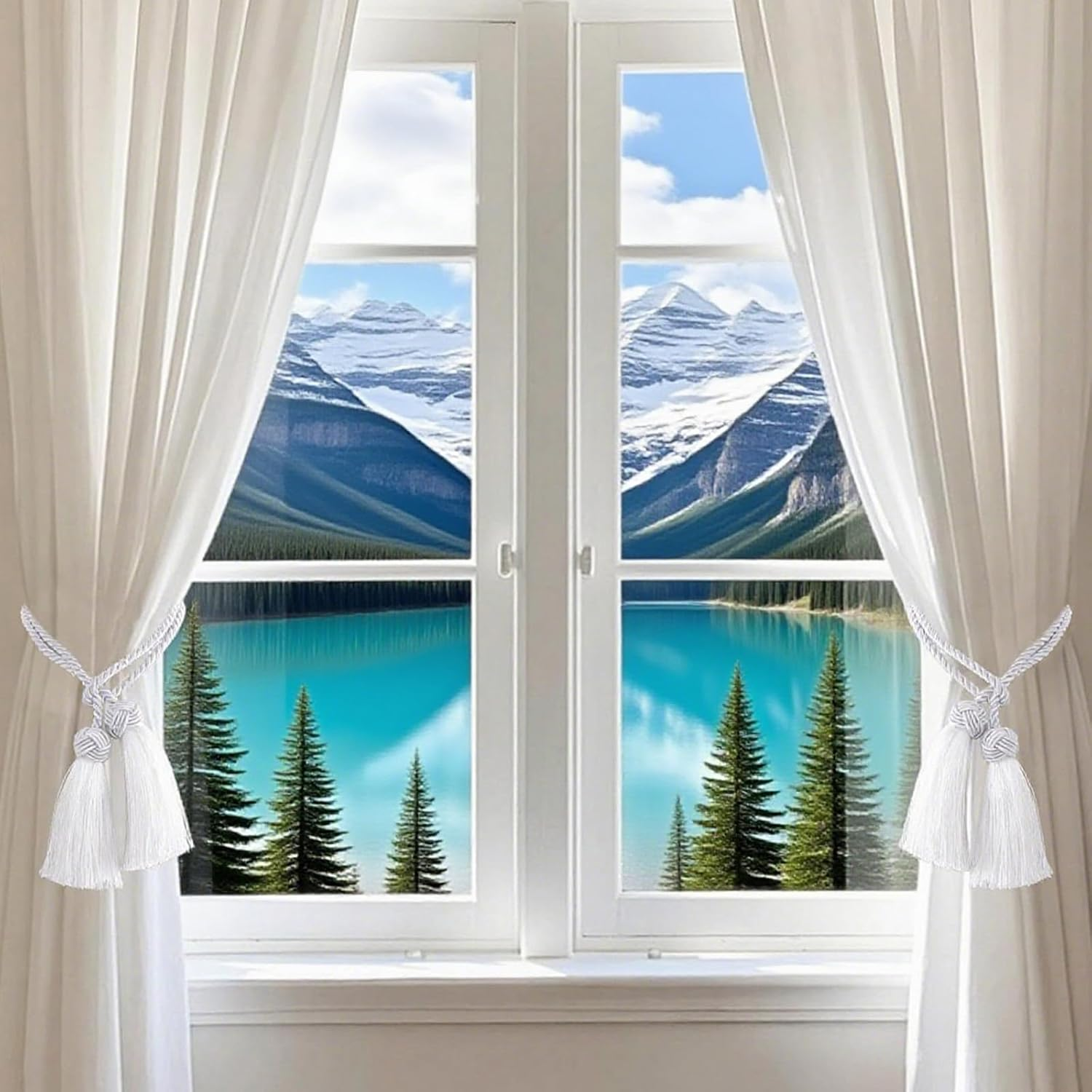 4 Pack Curtain Tiebacks Handmade Braided Tiebacks with Tassel for Home Office Room Window Decoration - Gold image number 5