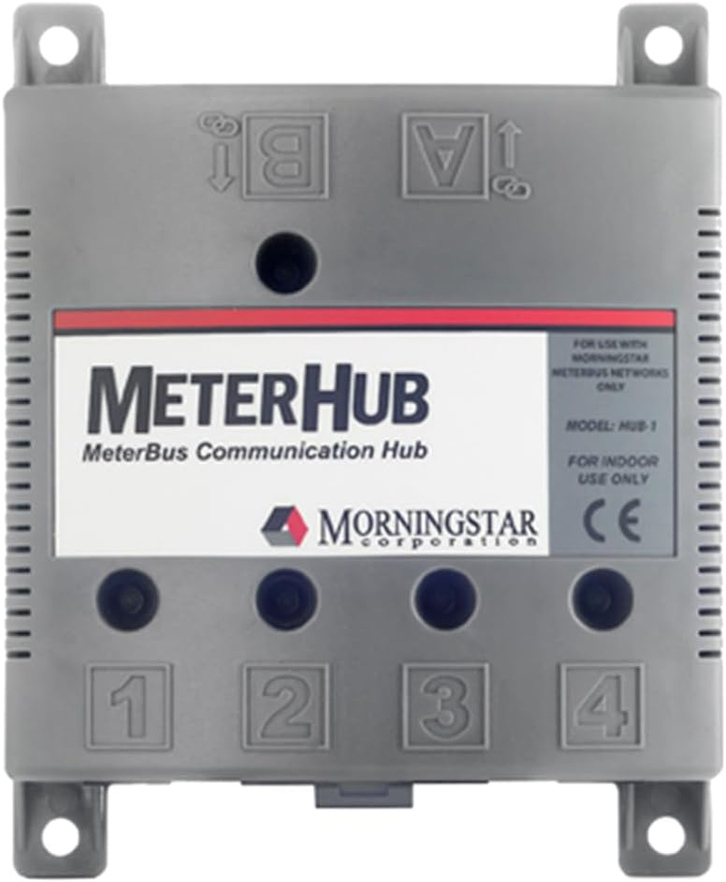 Morningstar Meterhub (HUB-1) - Enables up to 15 Morningstar Products, Meters, and Accessories to Connect over a Single Meterbus Network - Wall or DIN Rail Mounting, Features 5 Status LED Indicators image number 1