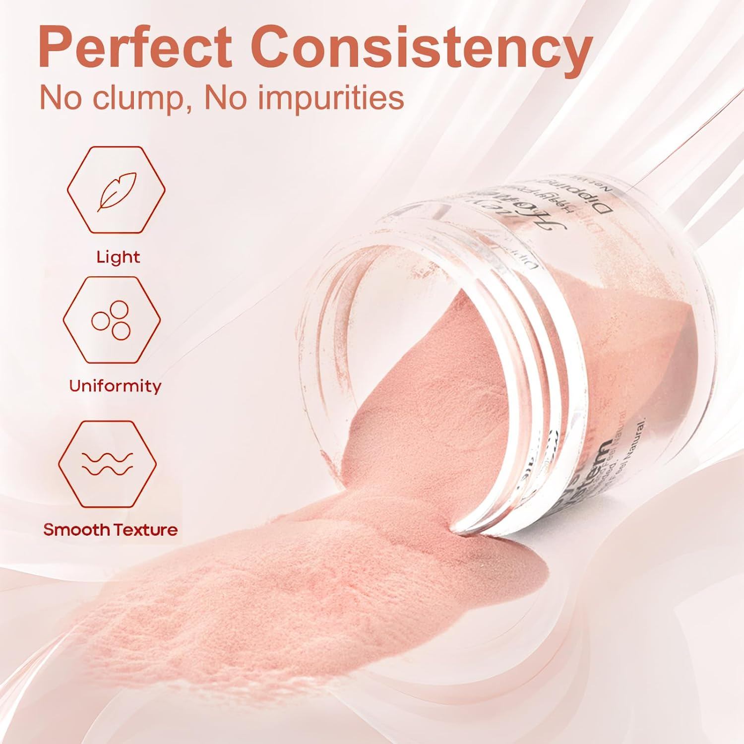 Acrylic Powder Clear White Nude Colored Polymer Nail Art for Acrylic Nails Extension No Need Nail Lamp, 1 Oz (Hj-Nap017-Nude) image number 5