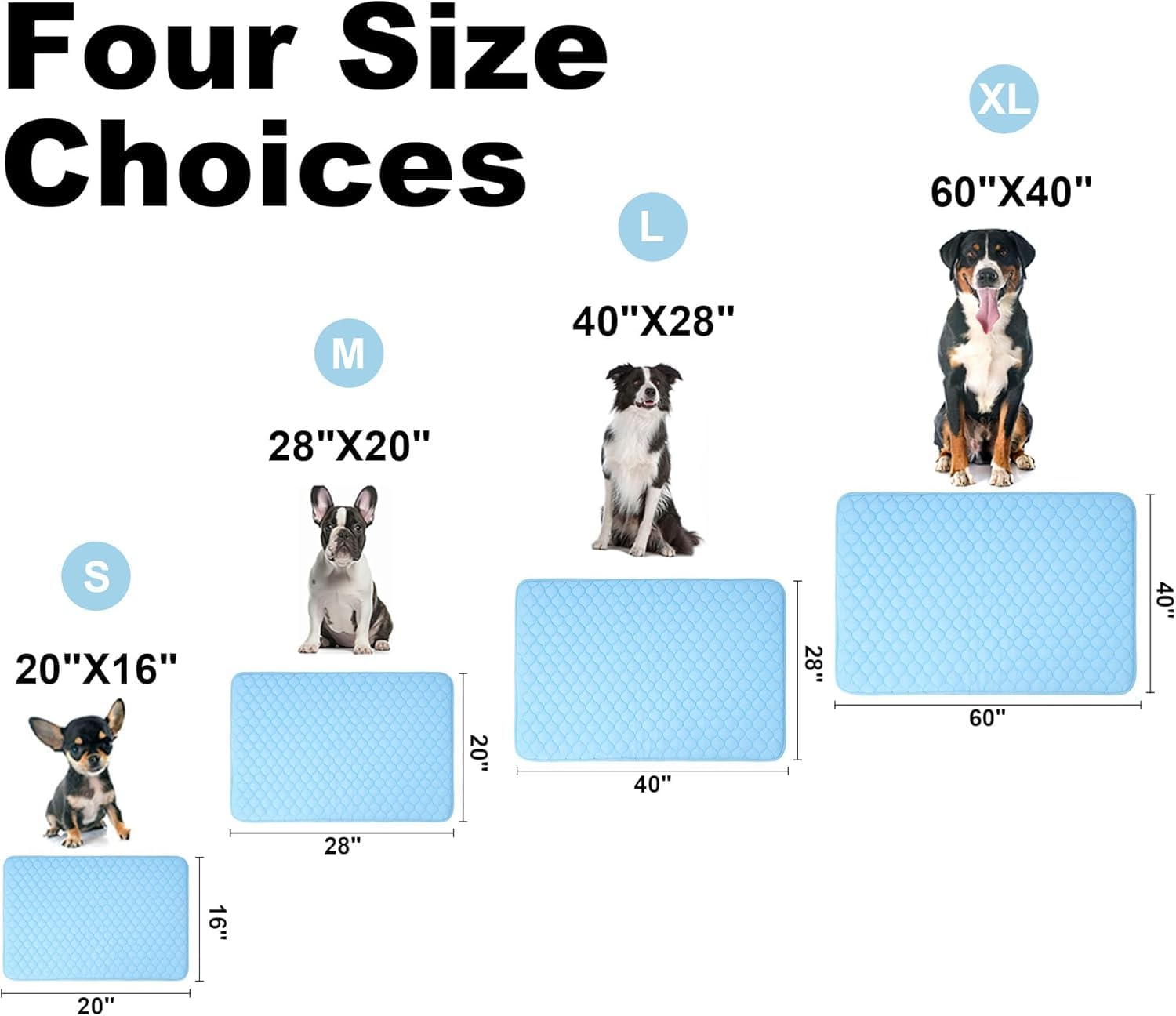 Self Dog Cooling Mat, Washable Ice Silk Cooling Mat for Small Medium Large Dogs and Cats, Pet Sleeping Pad for Crate, Bed, Indoor, Car Seats，100 * 75 (L) image number 3