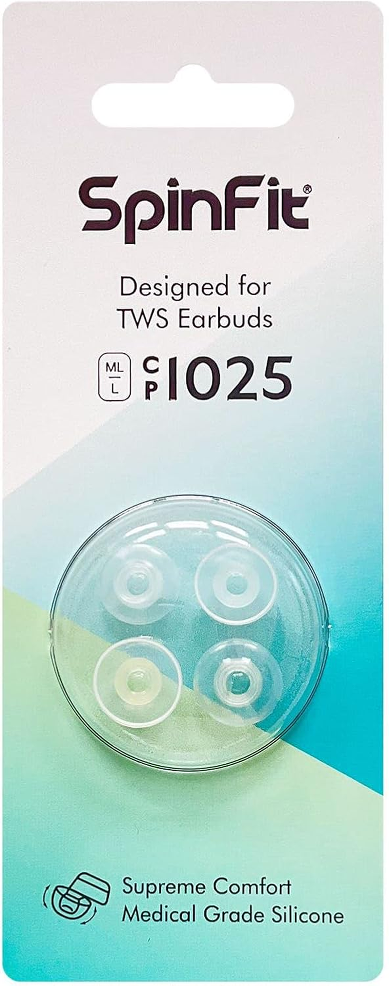 Spinfit CP1025 for True Wireless Earbuds Fits Mtw3,Galaxy Buds 2, Soundcore Space A40 & More- M/S - Patented Silicone Eartips, Supreme Comfort(For Nozzle Diameter from 4-5.5Mm) image number 1