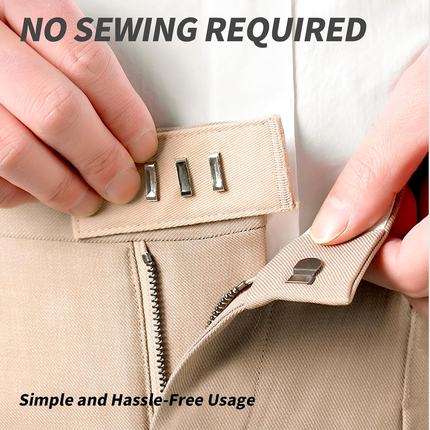 5 Pieces Pants Waist Extenders with Metal Hook, Maternity Women and Men Jeans Extender, Waistband Extension for Pants and Skirts image number 3