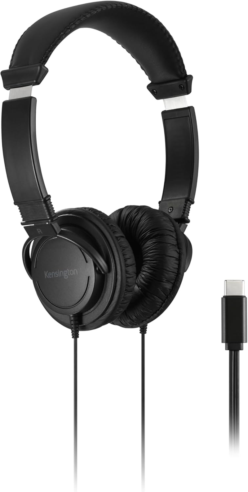 Kensington Classic EQ USB-C Headphone, 6 Ft (1.8M) Nylon Braided Cord, for School, Kids, Adults, Padded Adjustable Headband, Black (K97602WWB) image number 2