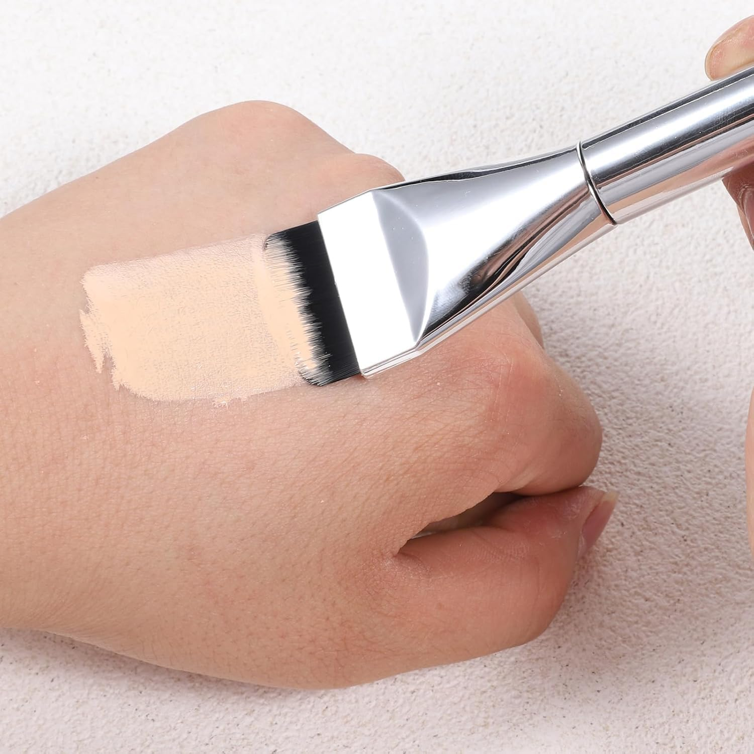 Flat Foundation Brush, Spatula Brush Makeup Face Mask Brushs, Blender Professional Liquid Foundation Brushs Tool for Applicator Face Cream Powder Concealer Blush Contour Beauty 【3 Pcs】 image number 3