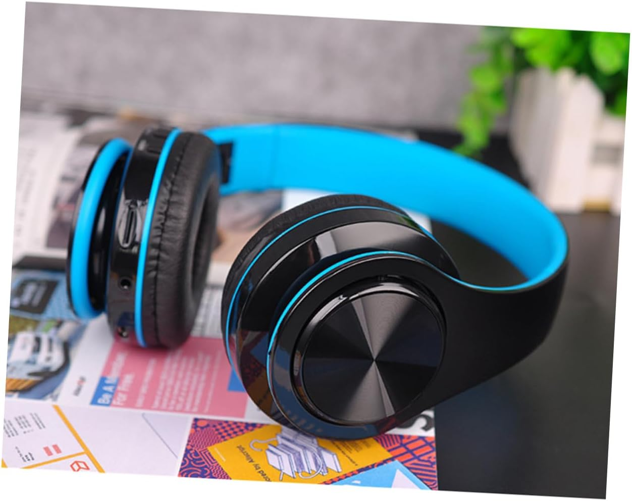 POPETPOP Wireless Wireless Audio Headphone Memory Card Slot Foldable Over-Ear Design for Gaming and Music Stereo Sound Quality image number 1