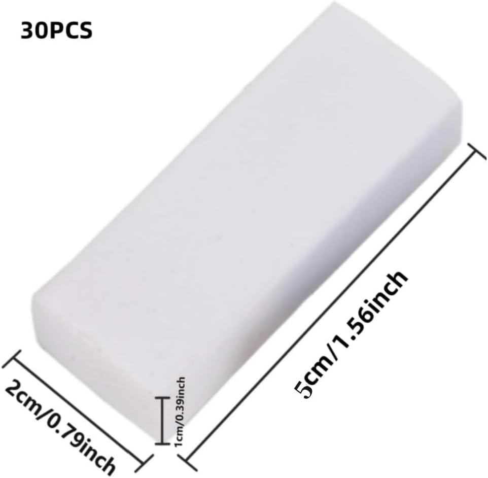 Fabselection 2B Erasers Bulk, 30 Pcs Pencil Eraser, White Eraser, 2B Soft Rubbers Erasers for School Office Supply Stationery Sketching Writing Painting (5 X 2 X 1Cm) image number 4